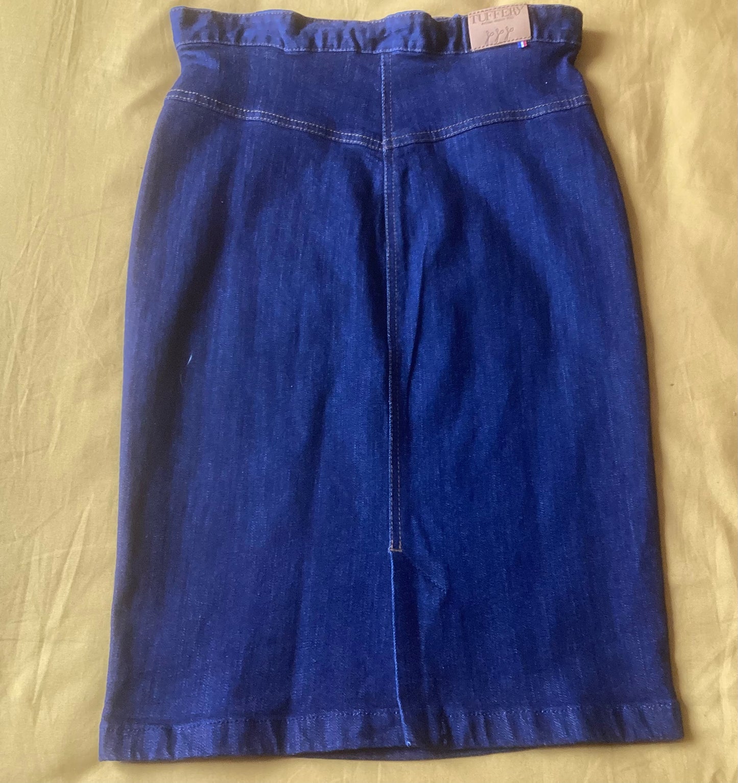 Jupe en jean crayon taille haute Coton Bio-AGATHE
