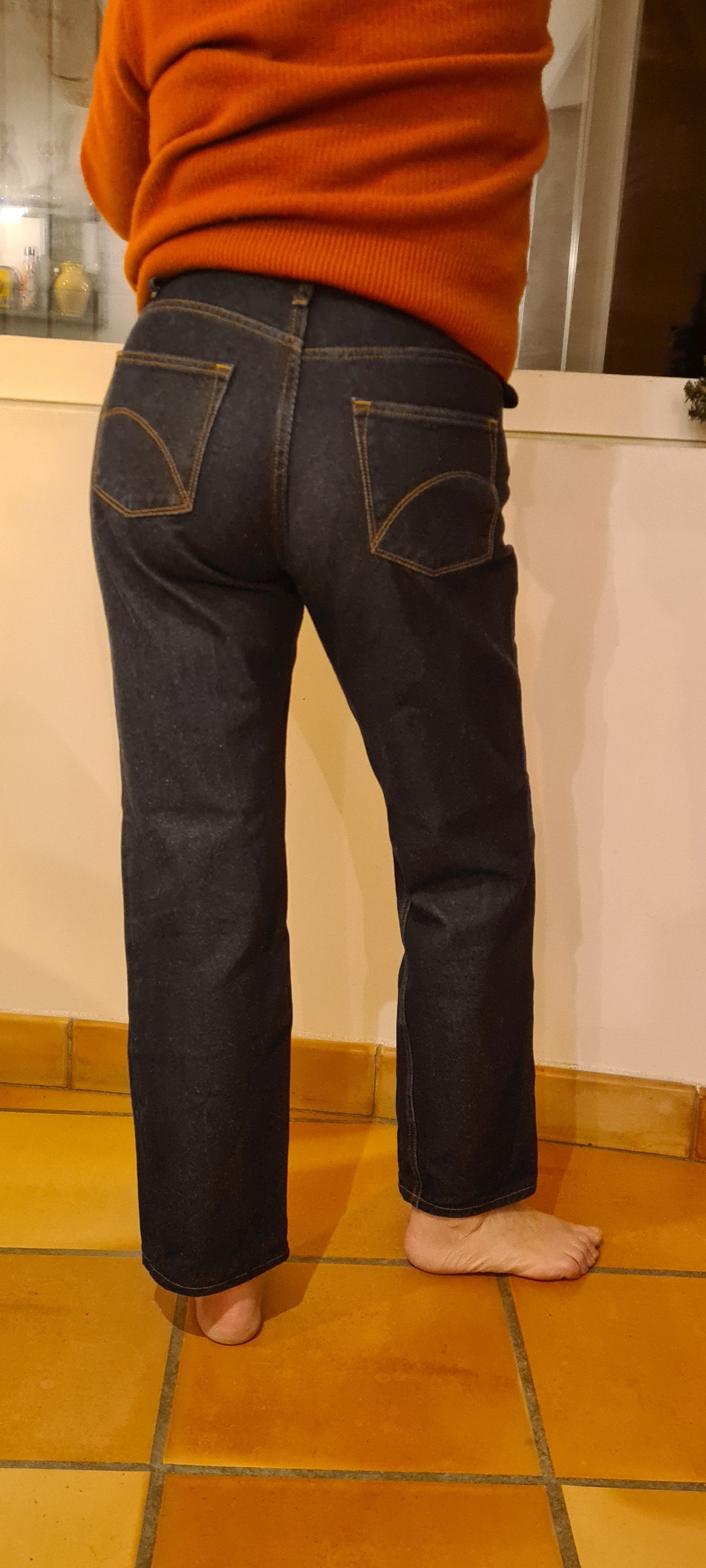 Jean femme droit taille haute Brut - Apolline