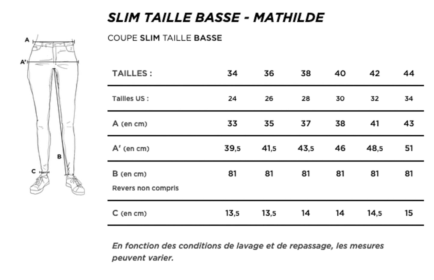 Jean slim taille standard Clair - Mathilde