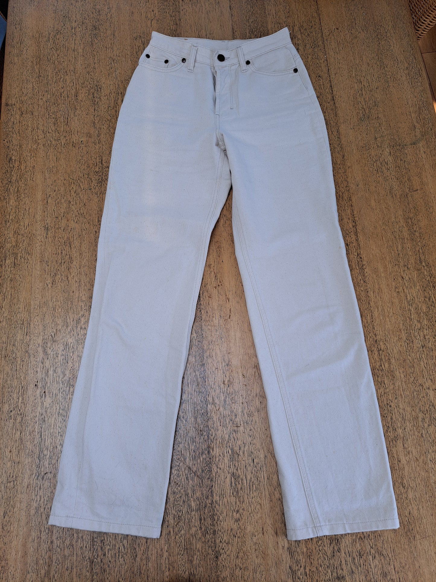 Jean femme droit taille haute Écru - Apolline