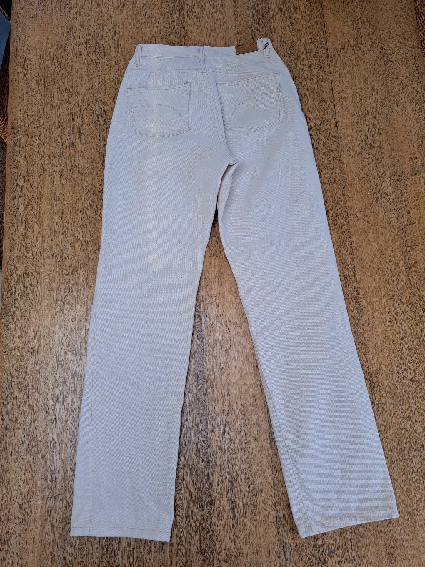 Jean femme droit taille haute Écru - Apolline