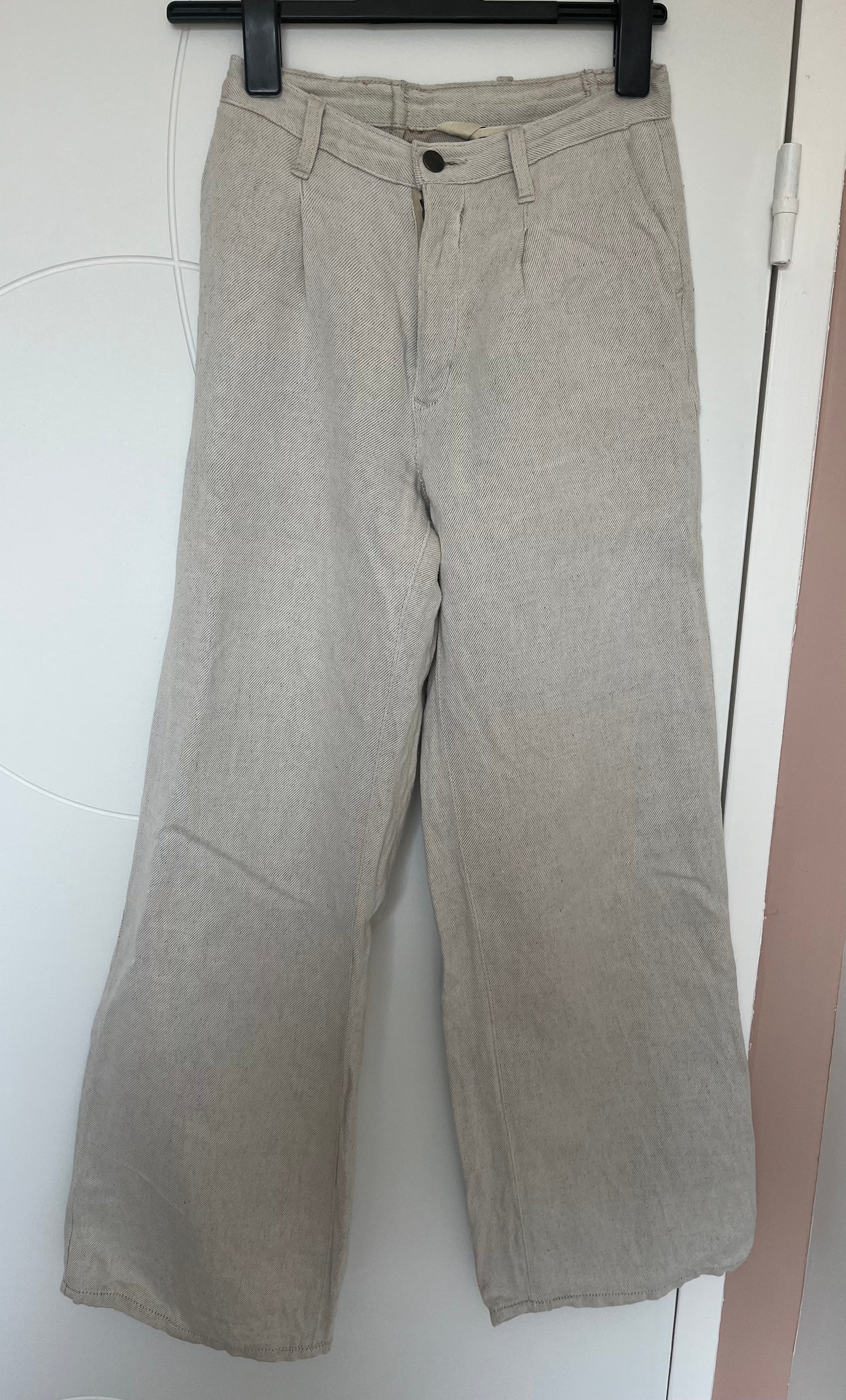 Pantalon femme droit taille haute Chanvre Naturel - Gabi