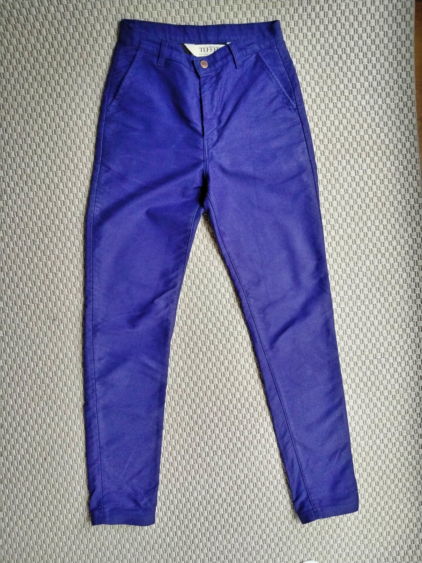 Chino ajusté taille haute moleskine Coton Bio - Léonie