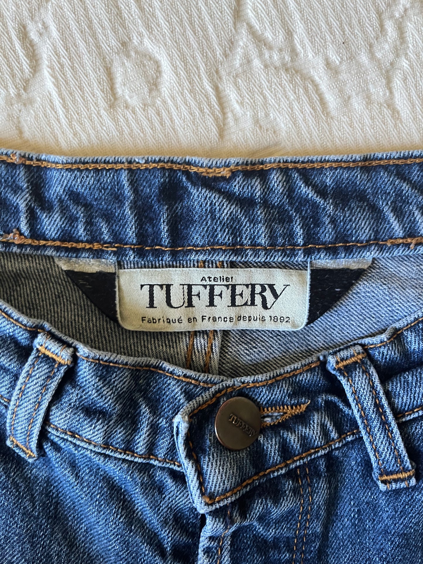 Jean droit taille haute stonewashed - Apolline