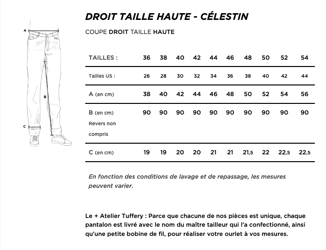 Jean droit taille haute flex brut - Célestin