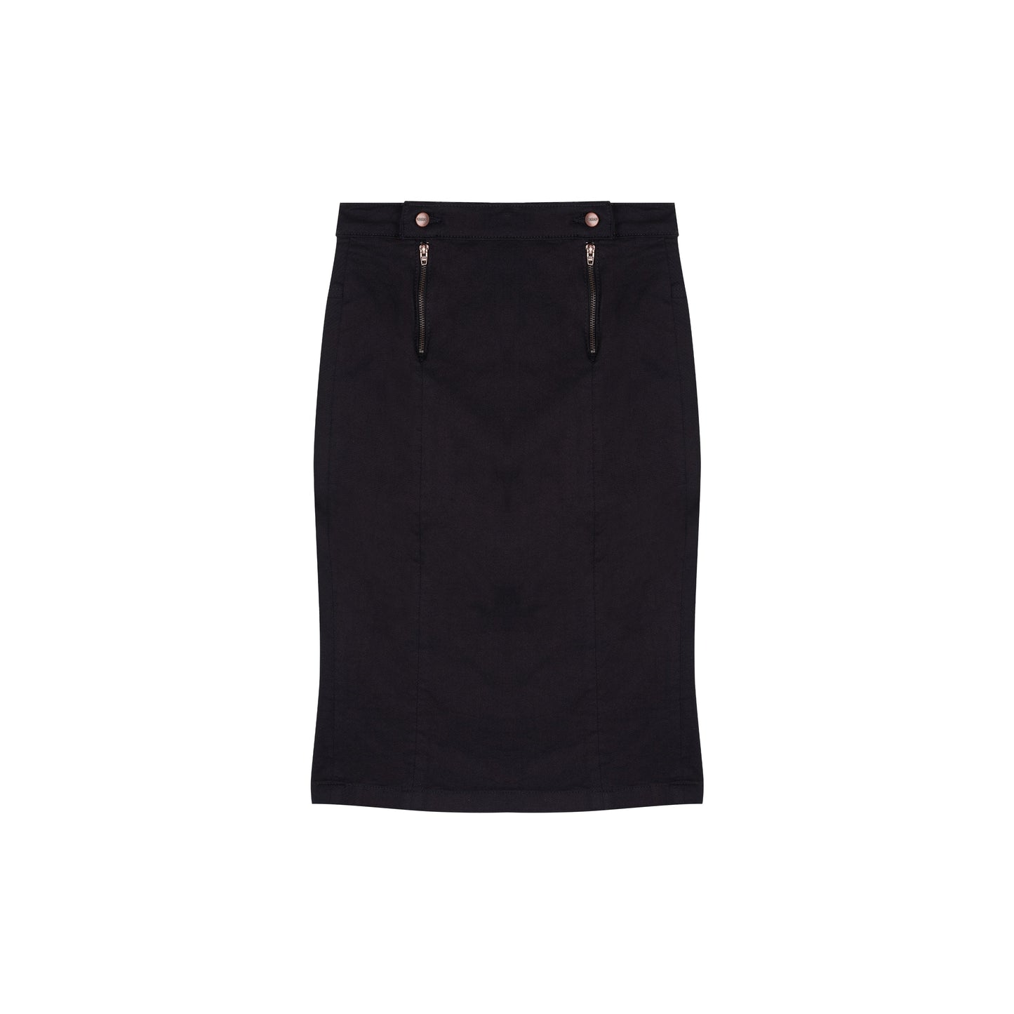 Jupe crayon taille haute Soie Noire - Agathe