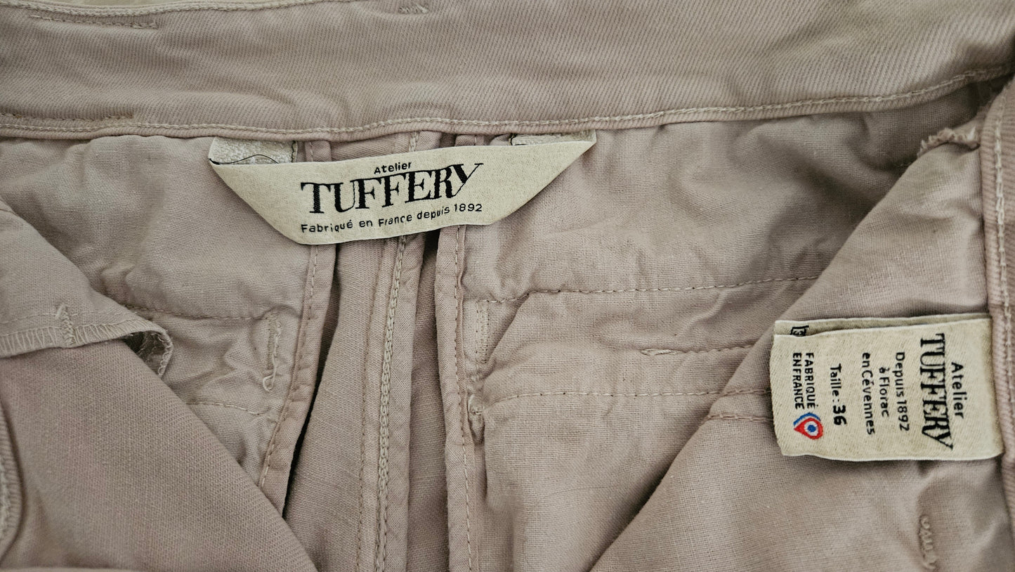 Chino femme ajusté taille haute Beige - Léonie