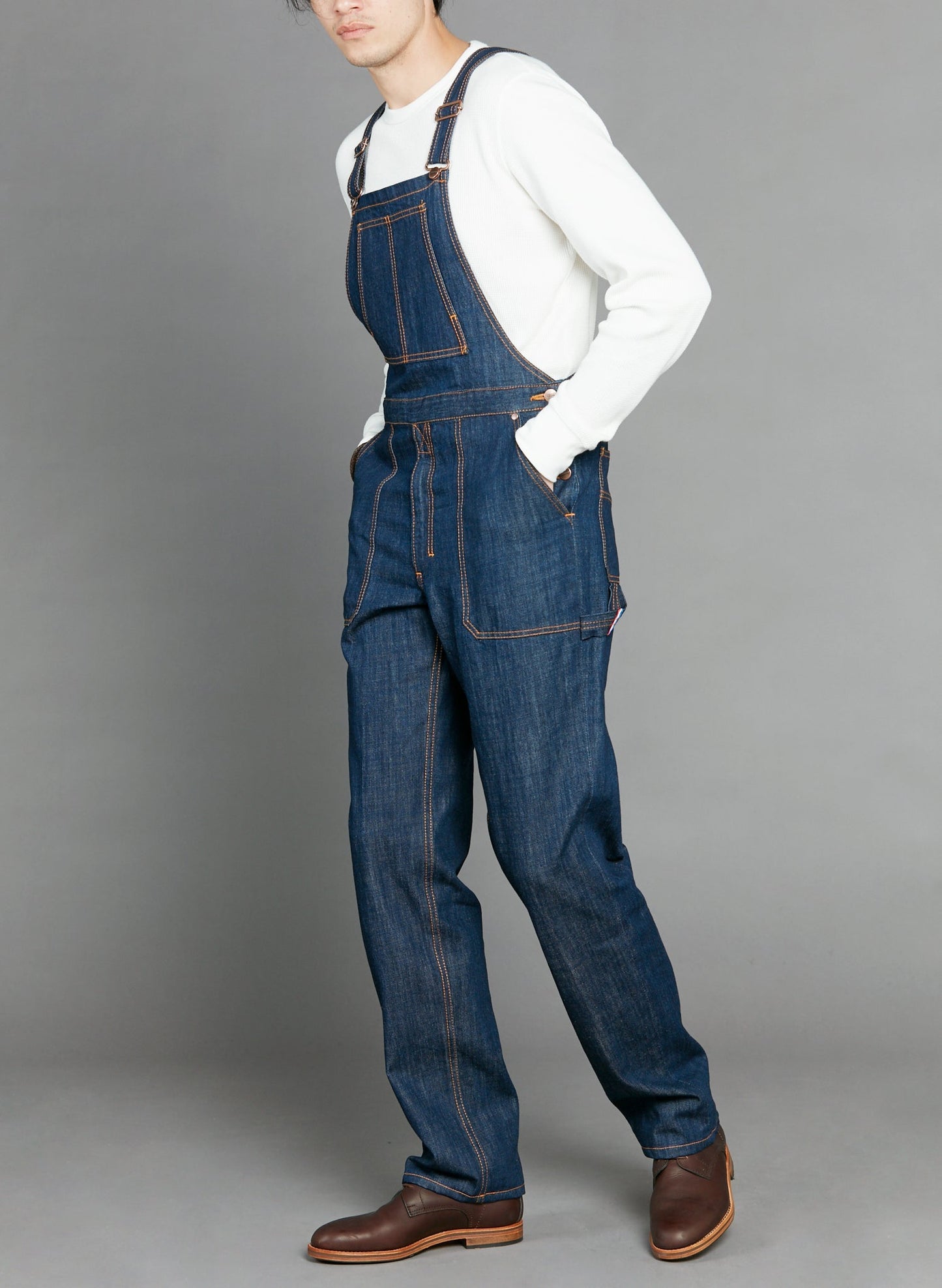 Salopette jean bio indigo naturel - André