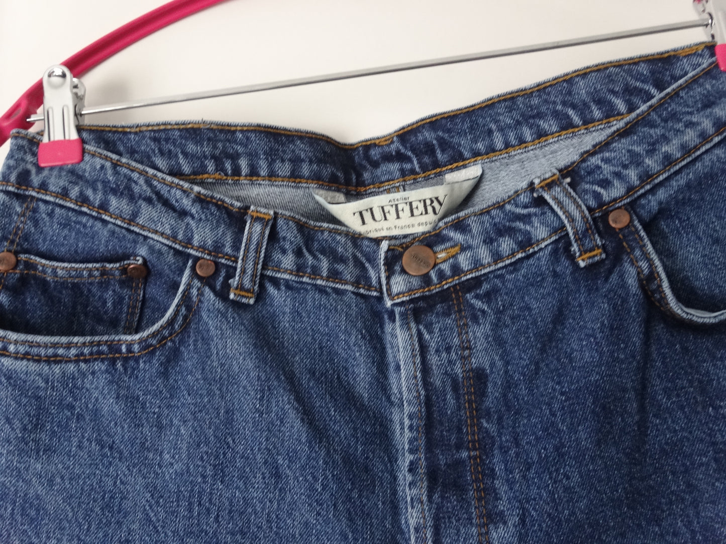 Jean droit taille haute stonewashed - Apolline
