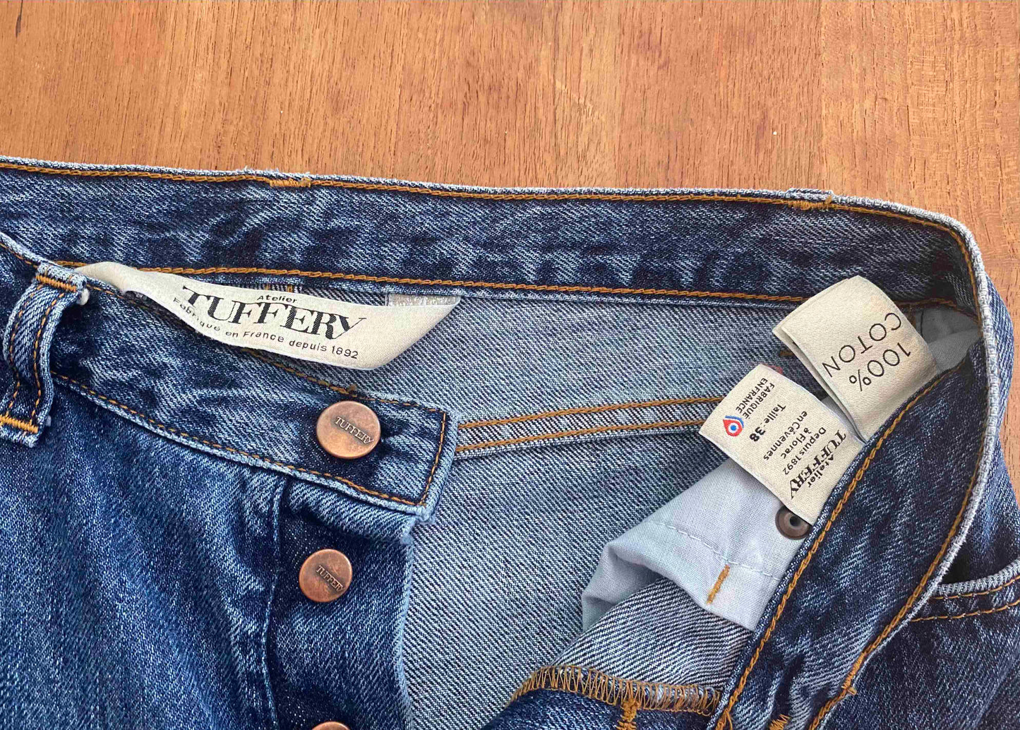 Jean droit taille haute stonewashed - Apolline