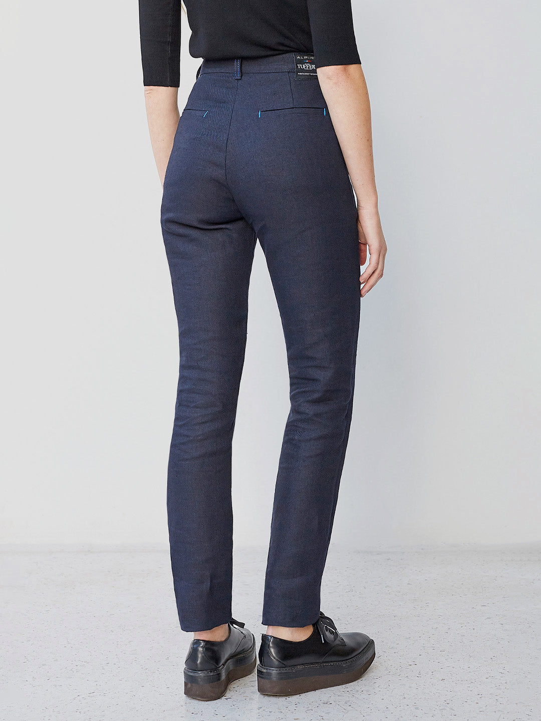 Chino ajusté taille haute Alpine 100% Lin Français - Léonie