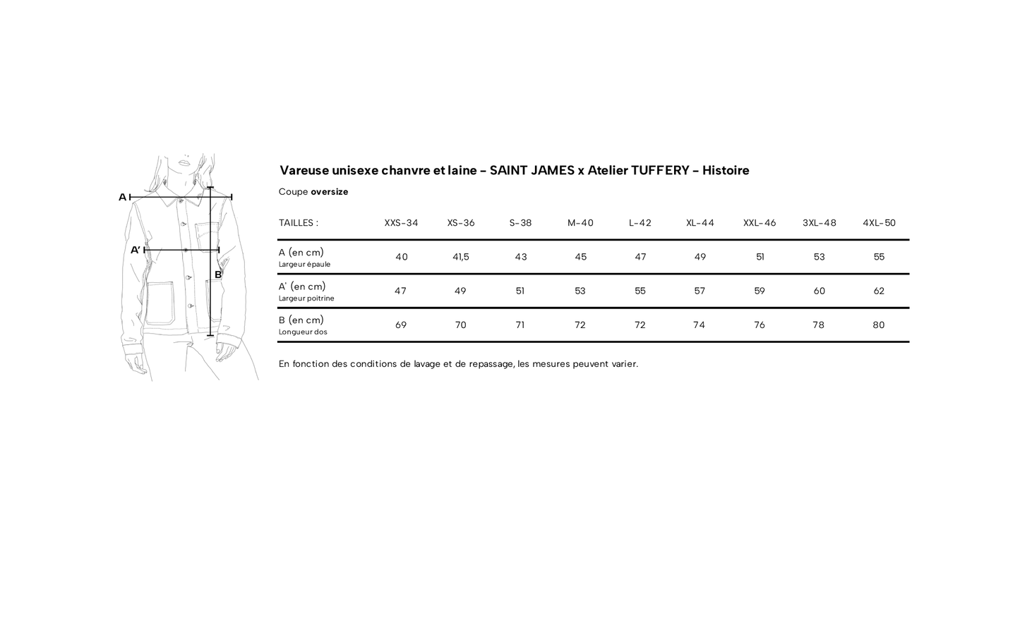Vareuse unisexe chanvre et laine – SAINT JAMES x Atelier TUFFERY – Histoire