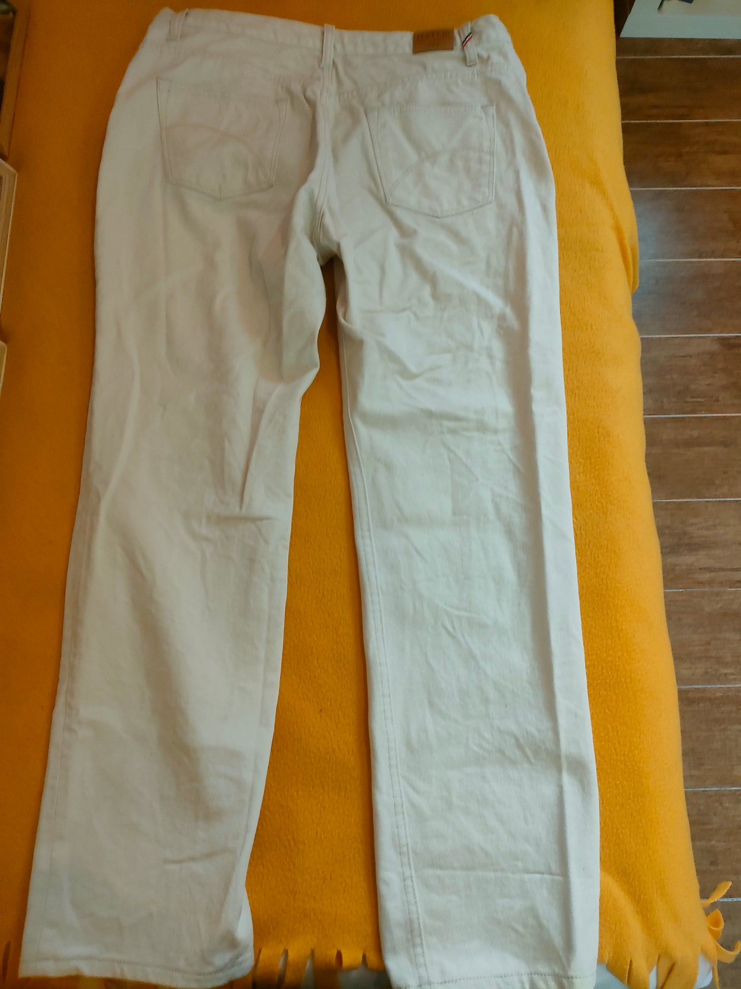 Jean femme droit taille haute Écru - Apolline
