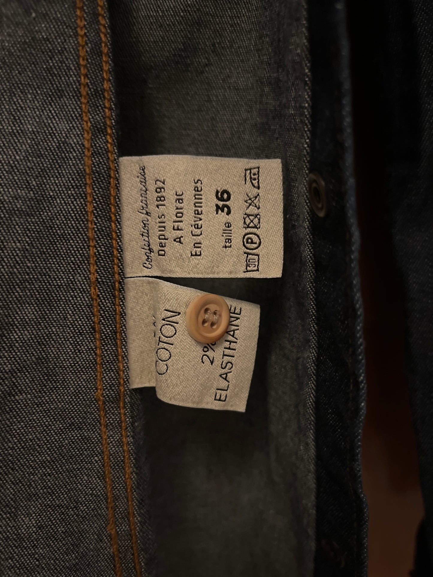 CÉVENNES - Chemise homme en jean Brut