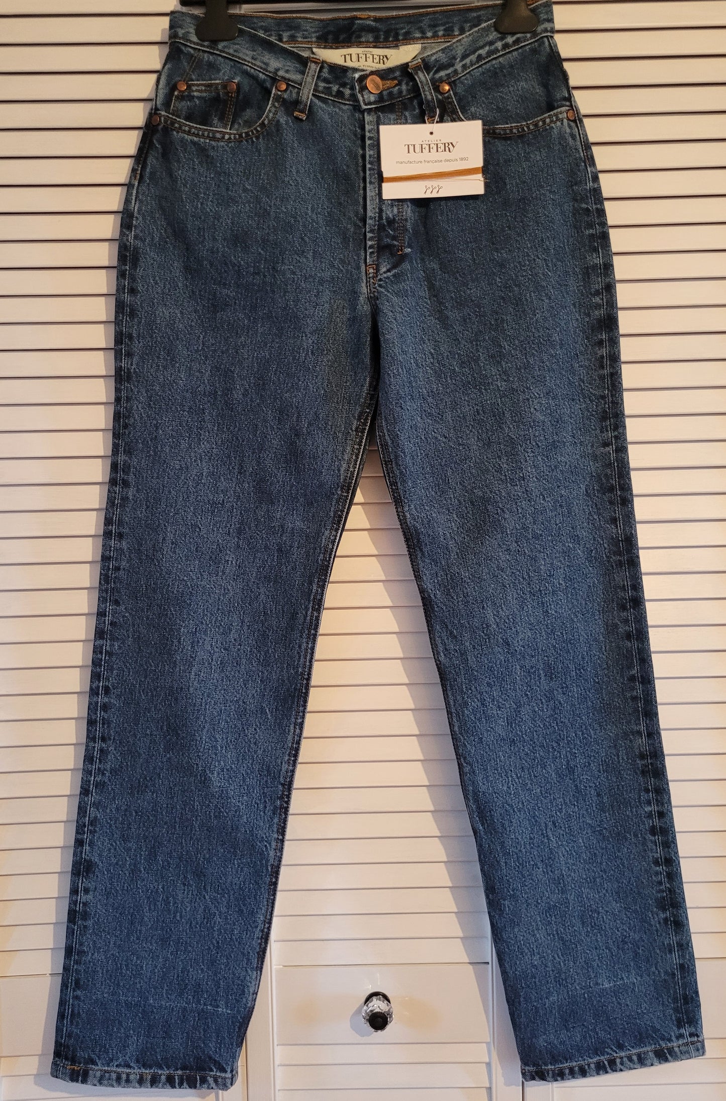 Jean droit taille haute stonewashed - Apolline