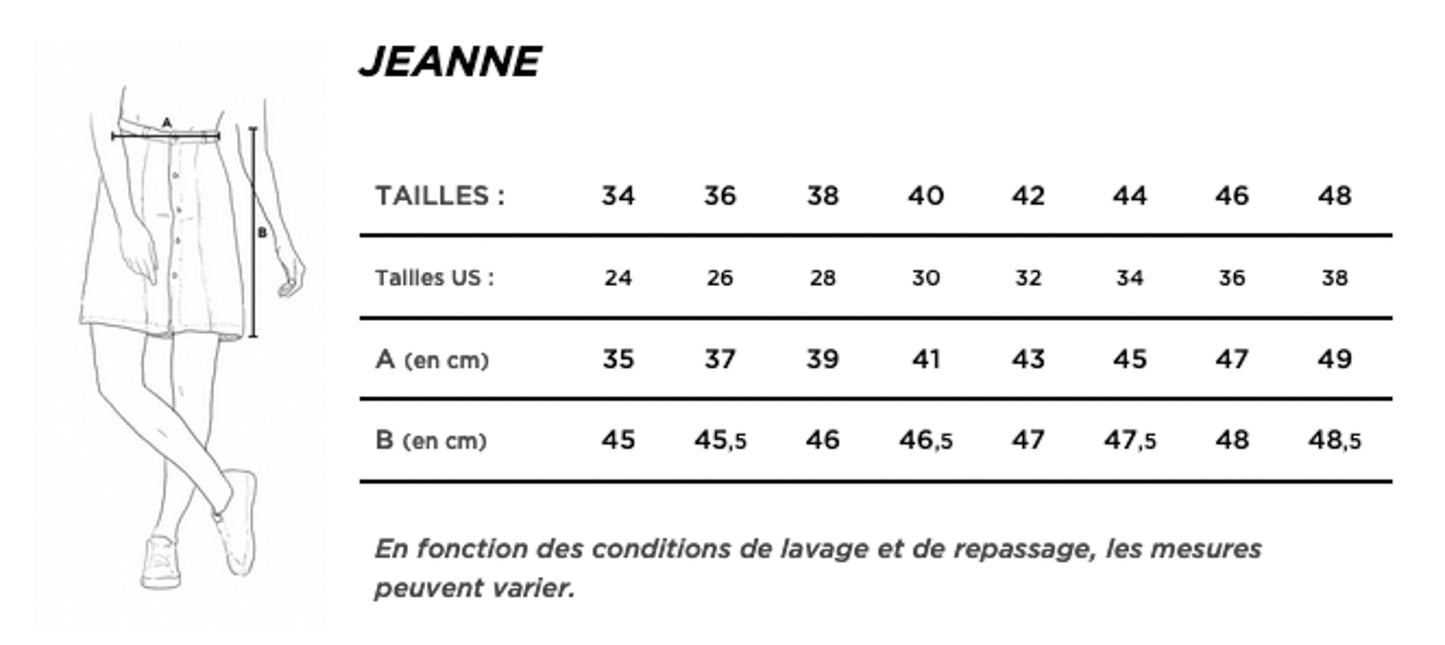 Jupe à panneaux en jean chanvre - Jeanne
