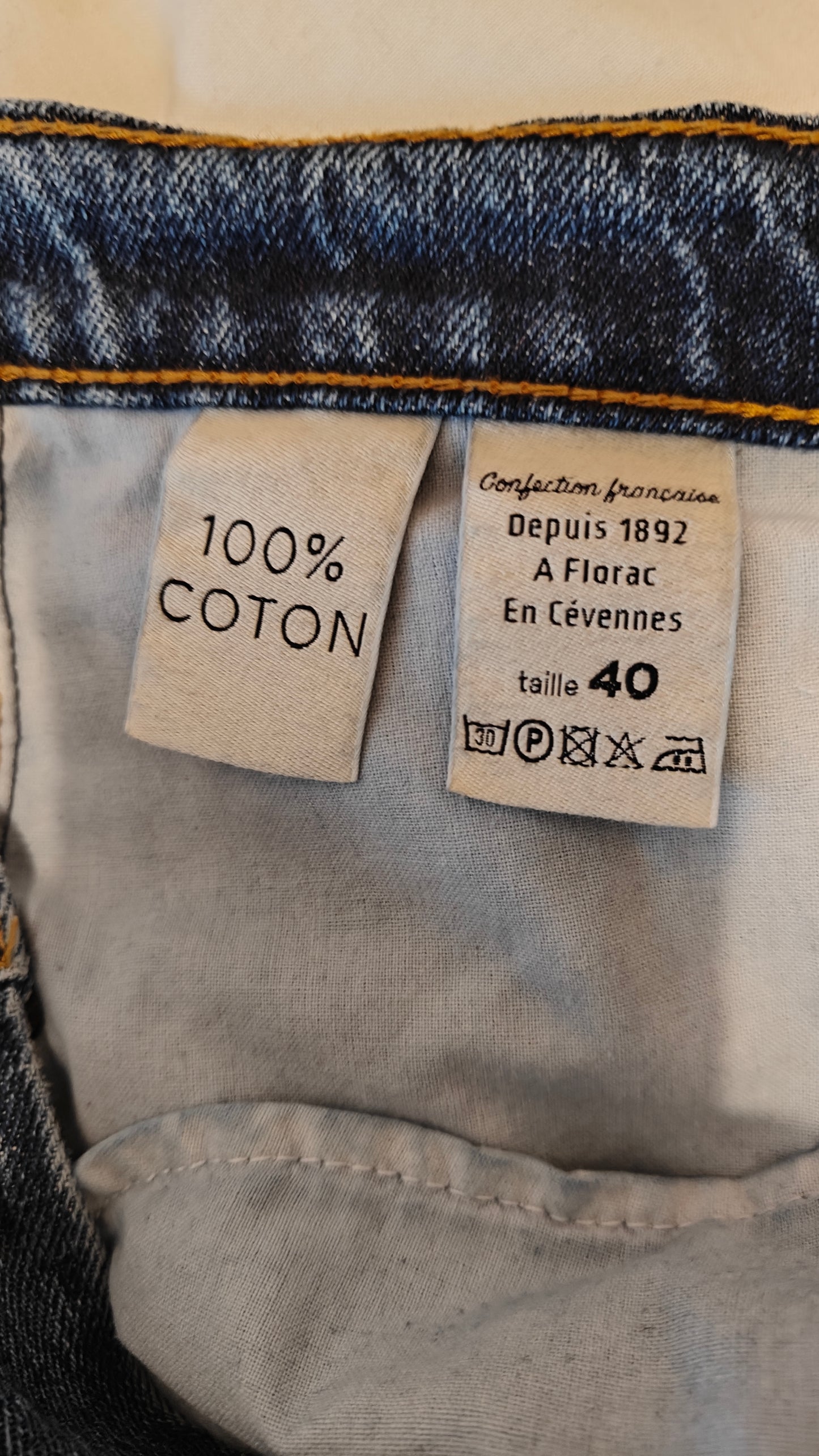 Jean droit taille haute stonewashed - Apolline