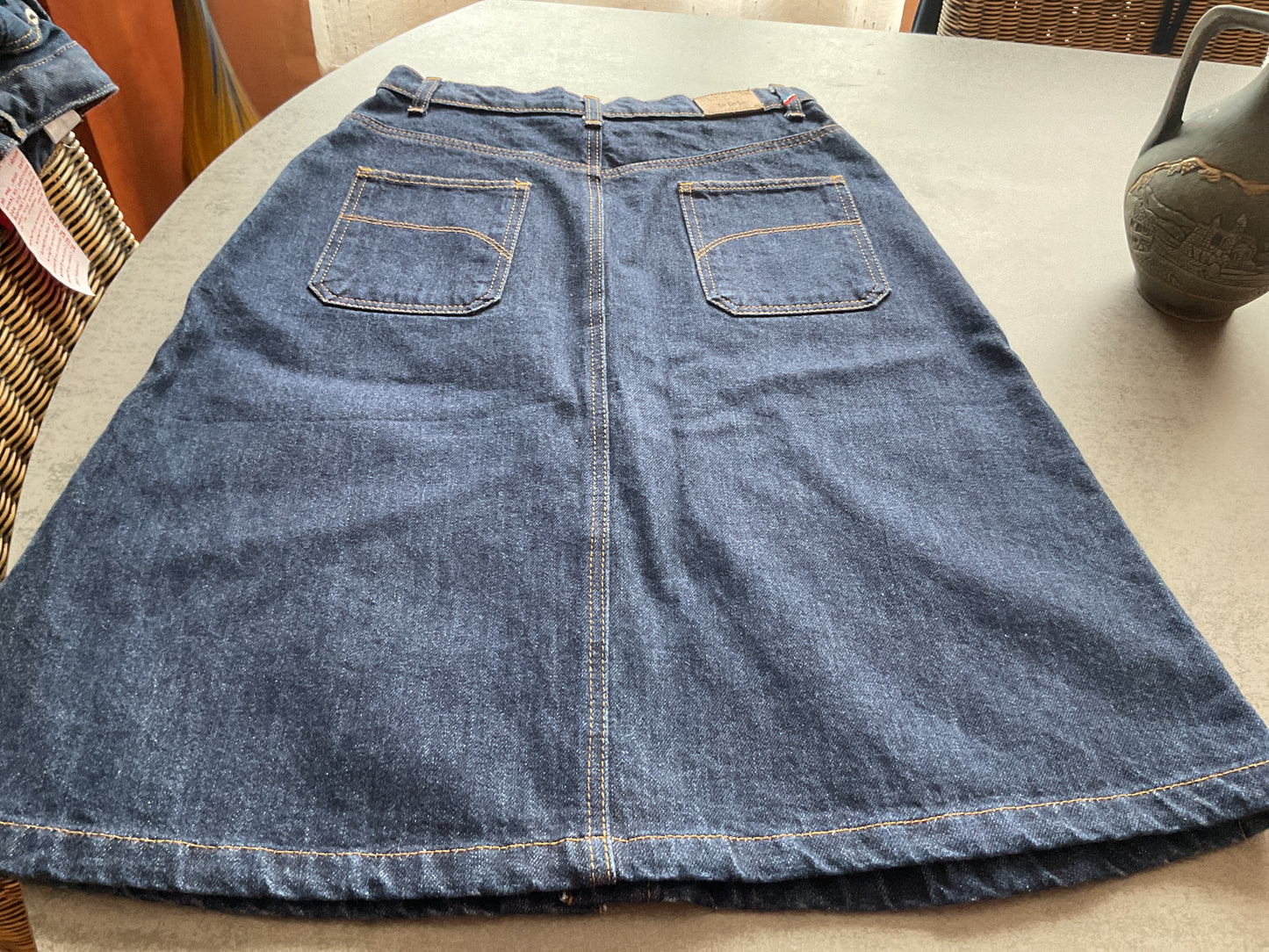 Jupe trapèze en jean brut – Juliette