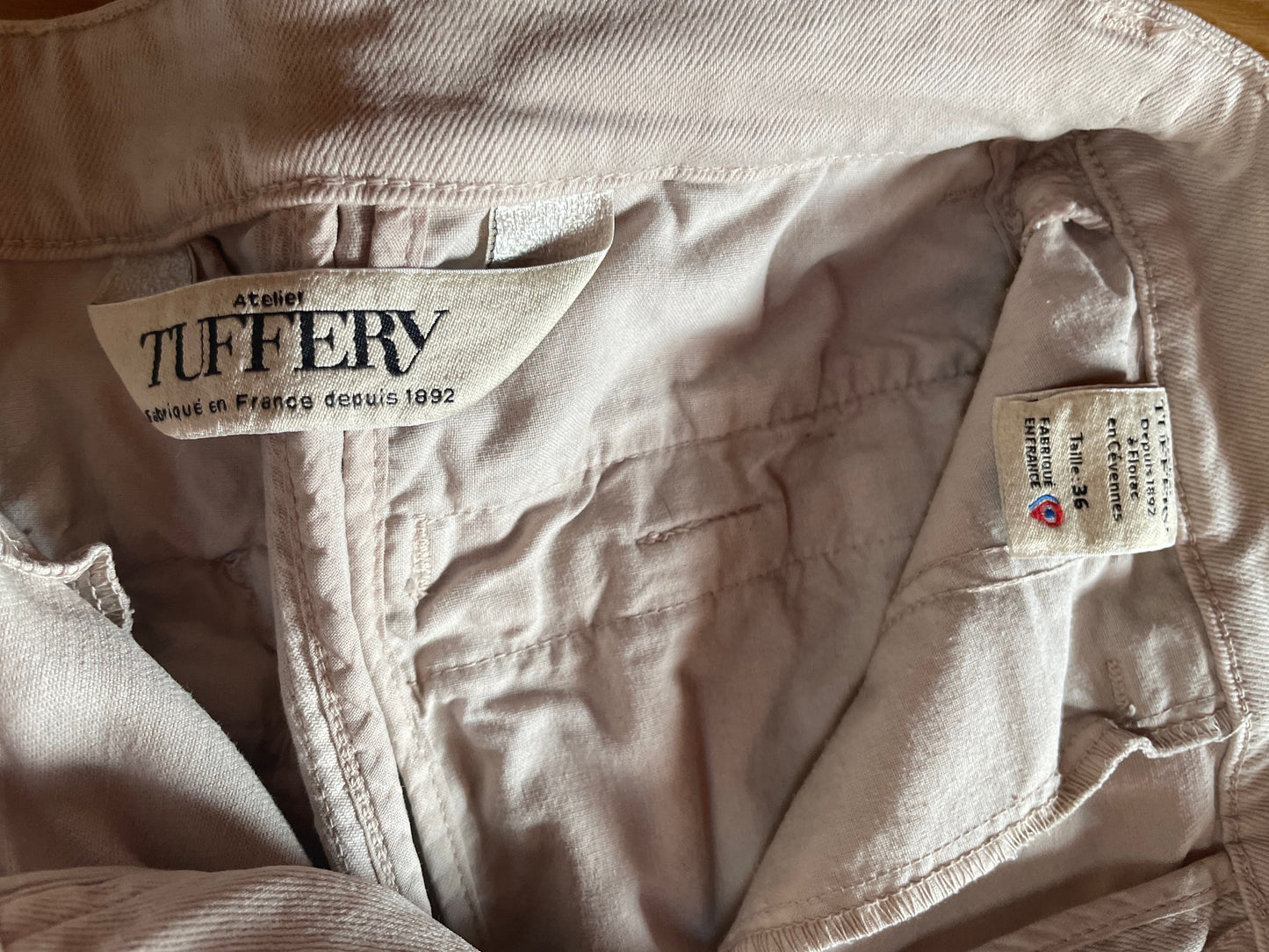 Chino femme ajusté taille haute Beige - Léonie