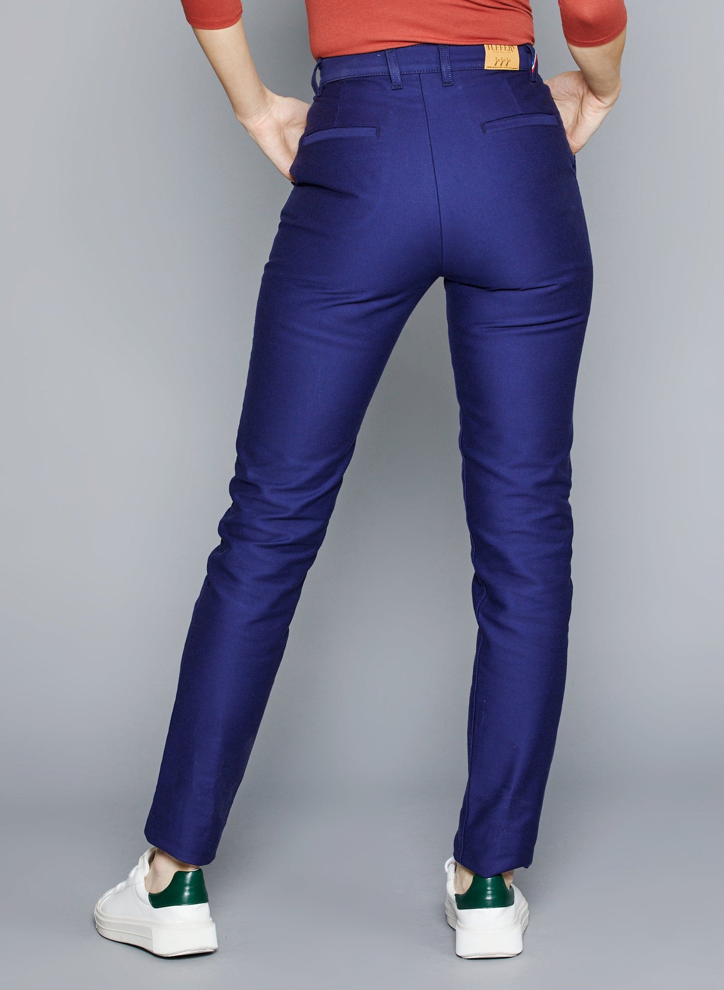 Chino ajusté taille haute Moleskine - Léonie