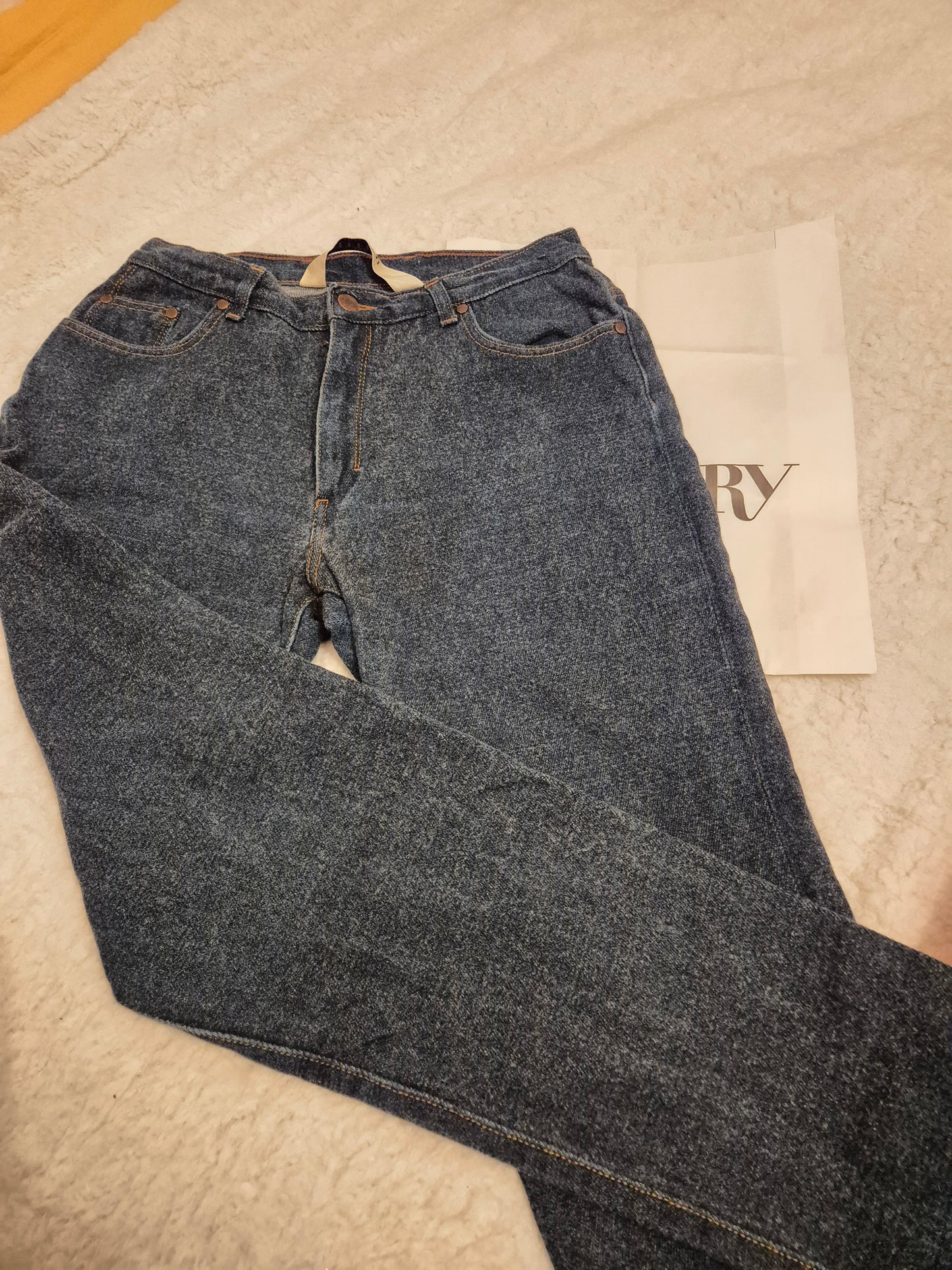 Jean droit taille haute laine – SAINT JAMES x Atelier TUFFERY – Apolline