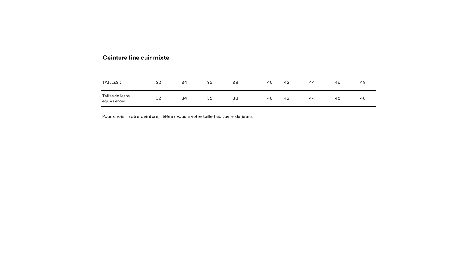 Ceinture fine cuir mixte