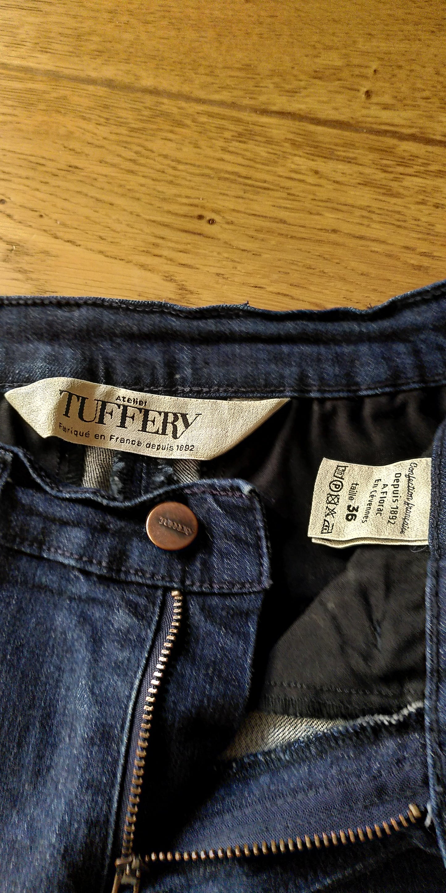 Chino ajusté taille haute Brut Coton Bio - Léonie