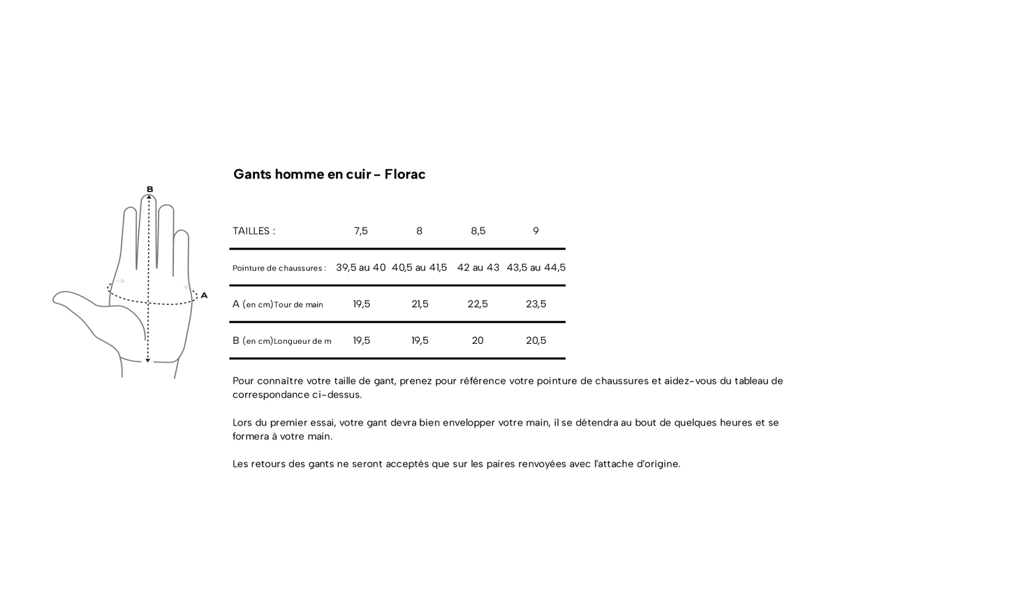 Gants homme en cuir noir et jean doublé cachemire