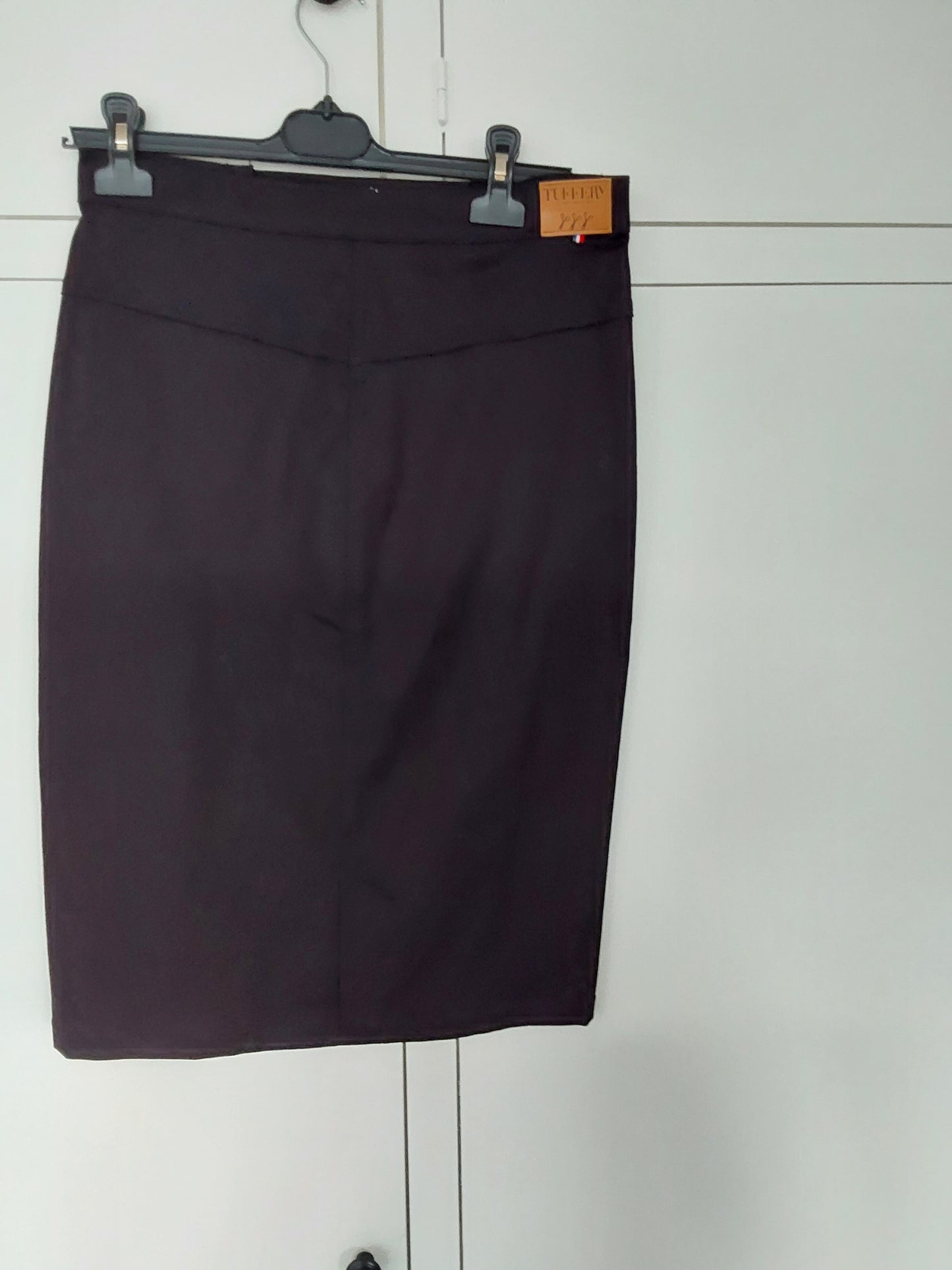 Jupe crayon taille haute Soie Noire - Agathe