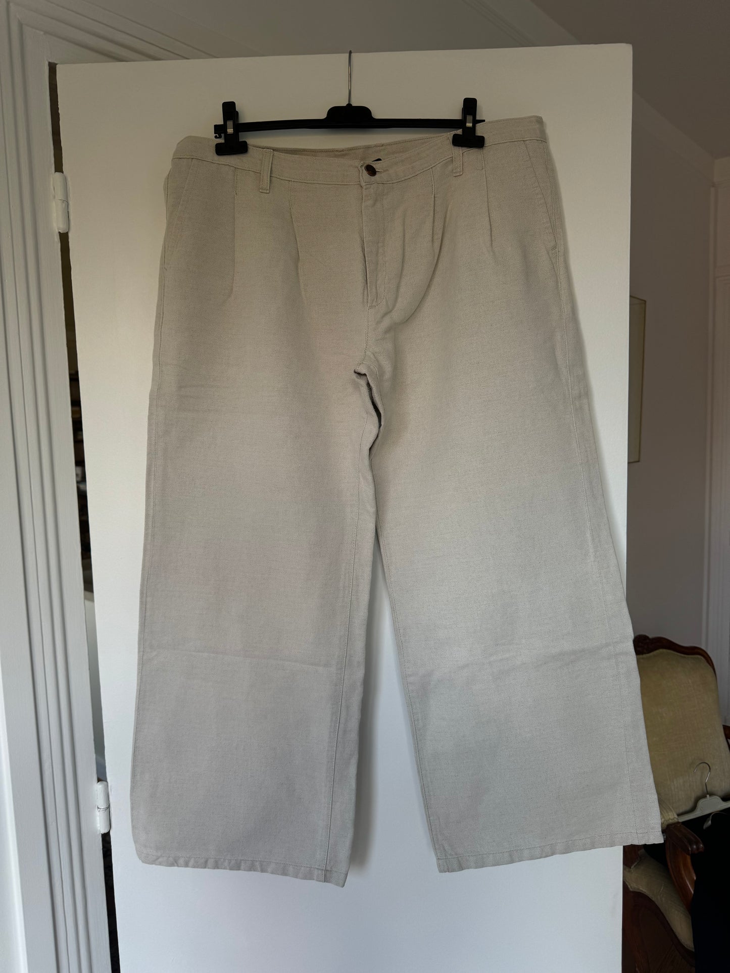 Pantalon femme droit taille haute Chanvre Naturel - Gabi