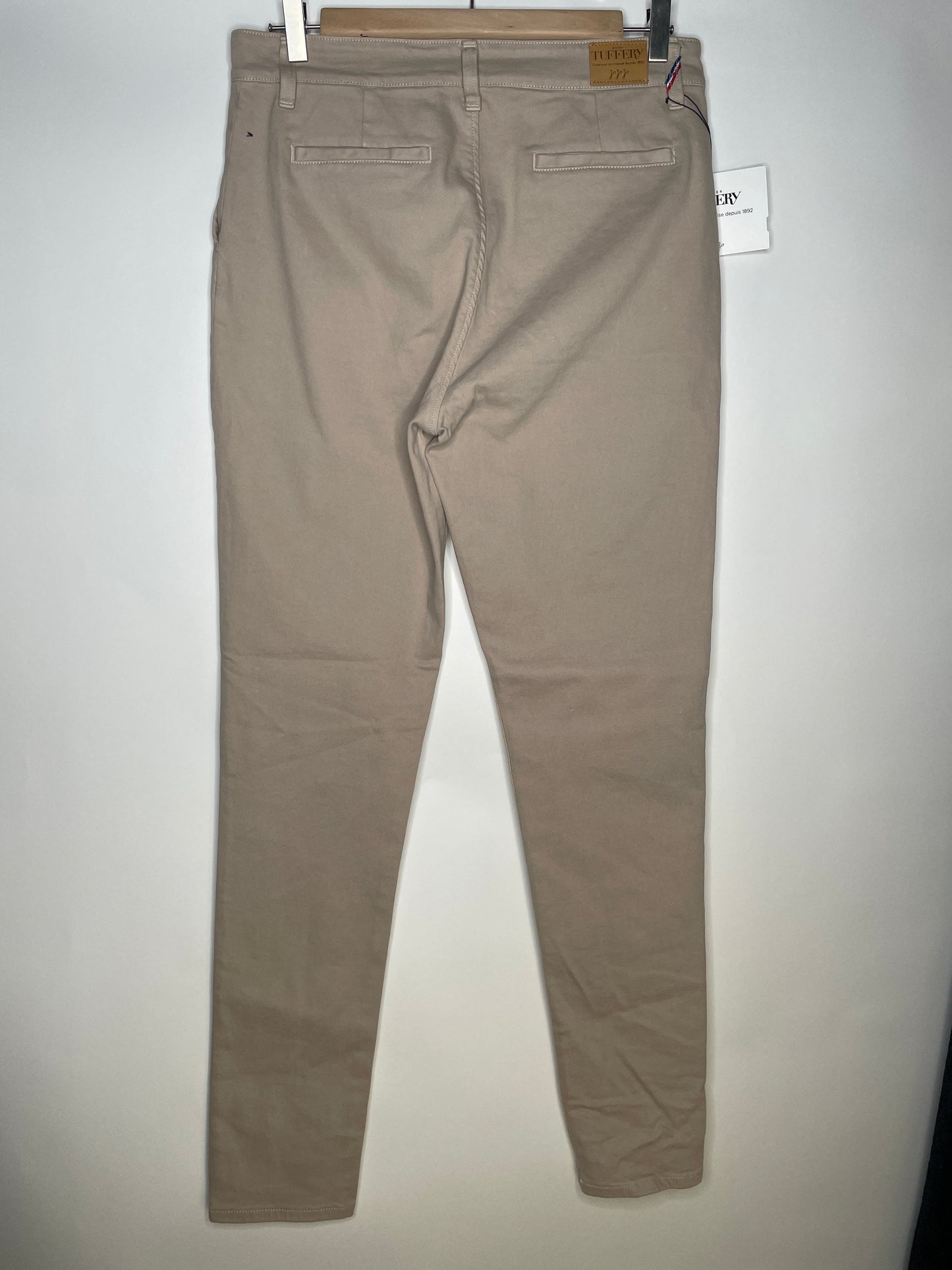 Chino femme ajusté taille haute Beige - Léonie