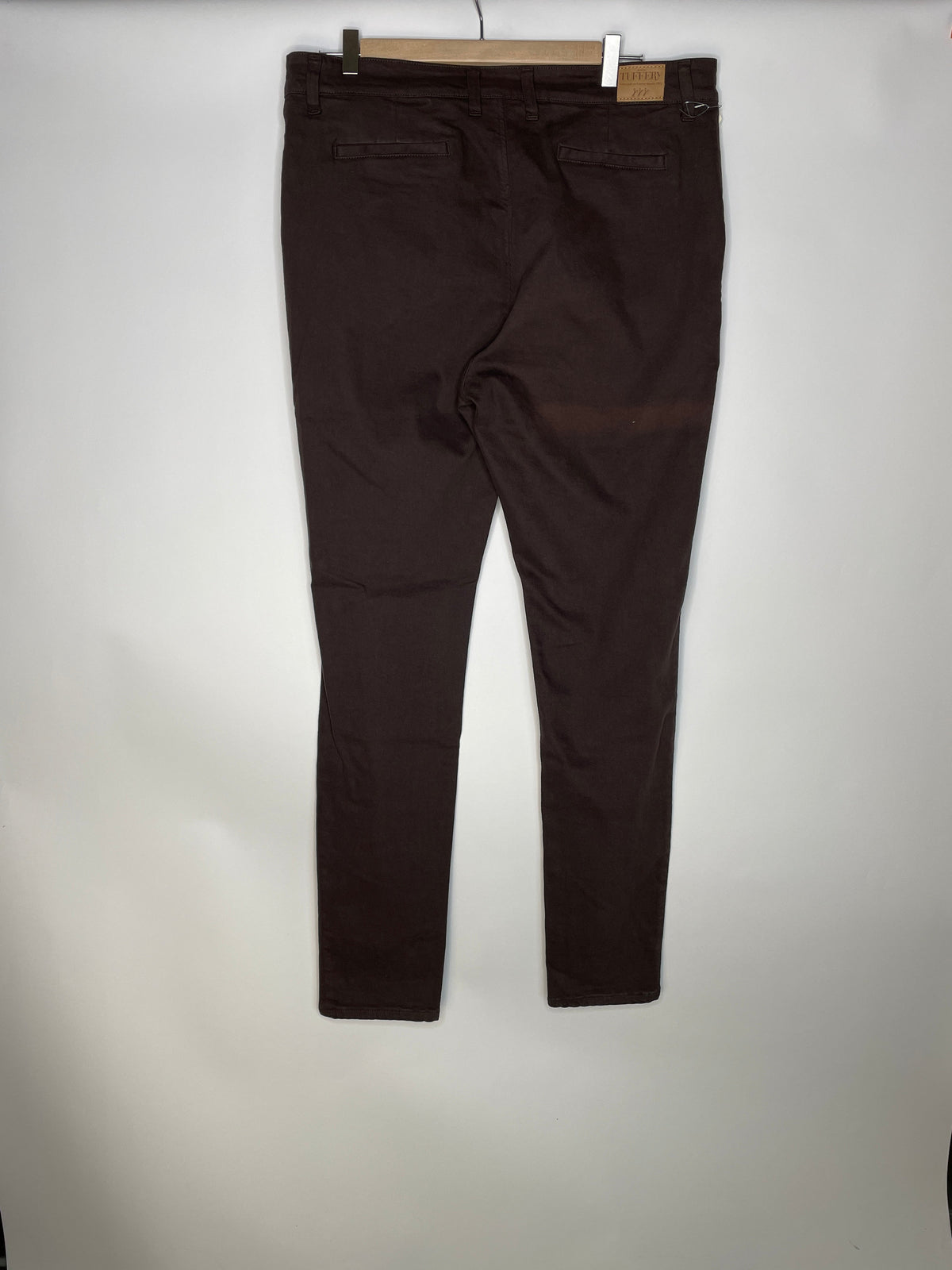 Chino femme ajusté taille haute Marron - Léonie