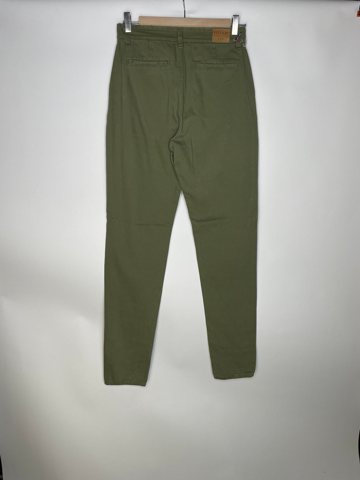 Chino femme ajusté taille haute Vert Kaki - Léonie