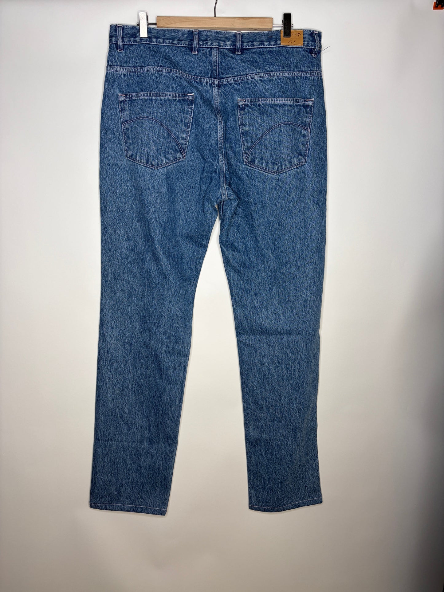 Jean droit taille haute beige - Apolline