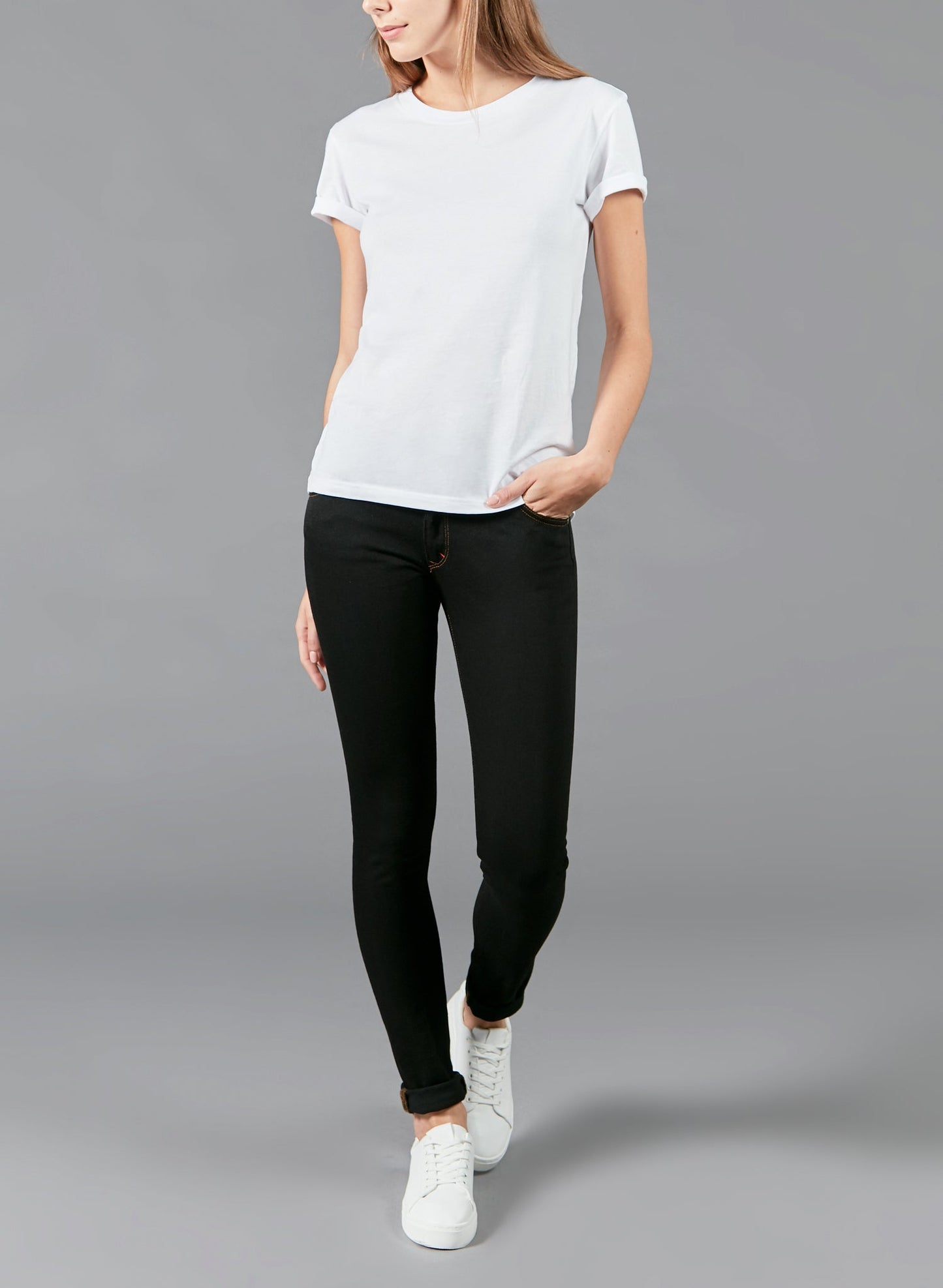Jean slim taille standard Noir - Mathilde