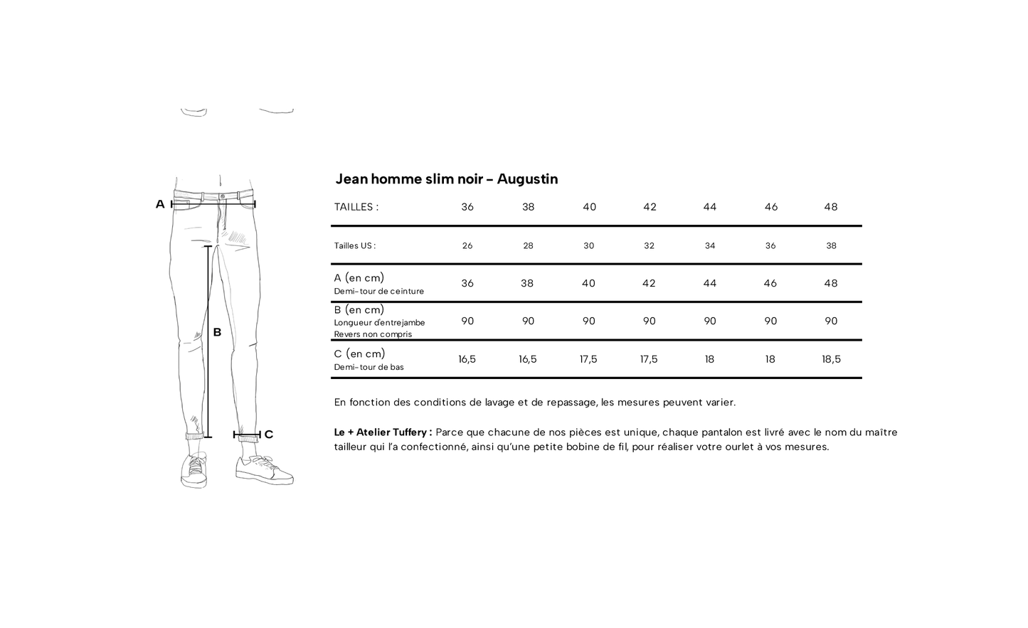 Jean slim Noir - Augustin