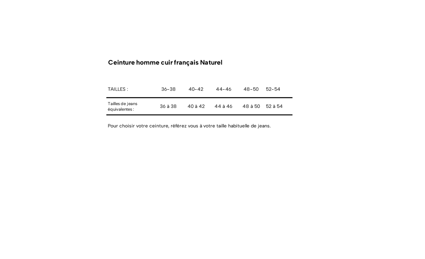 Ceinture homme cuir français Marron