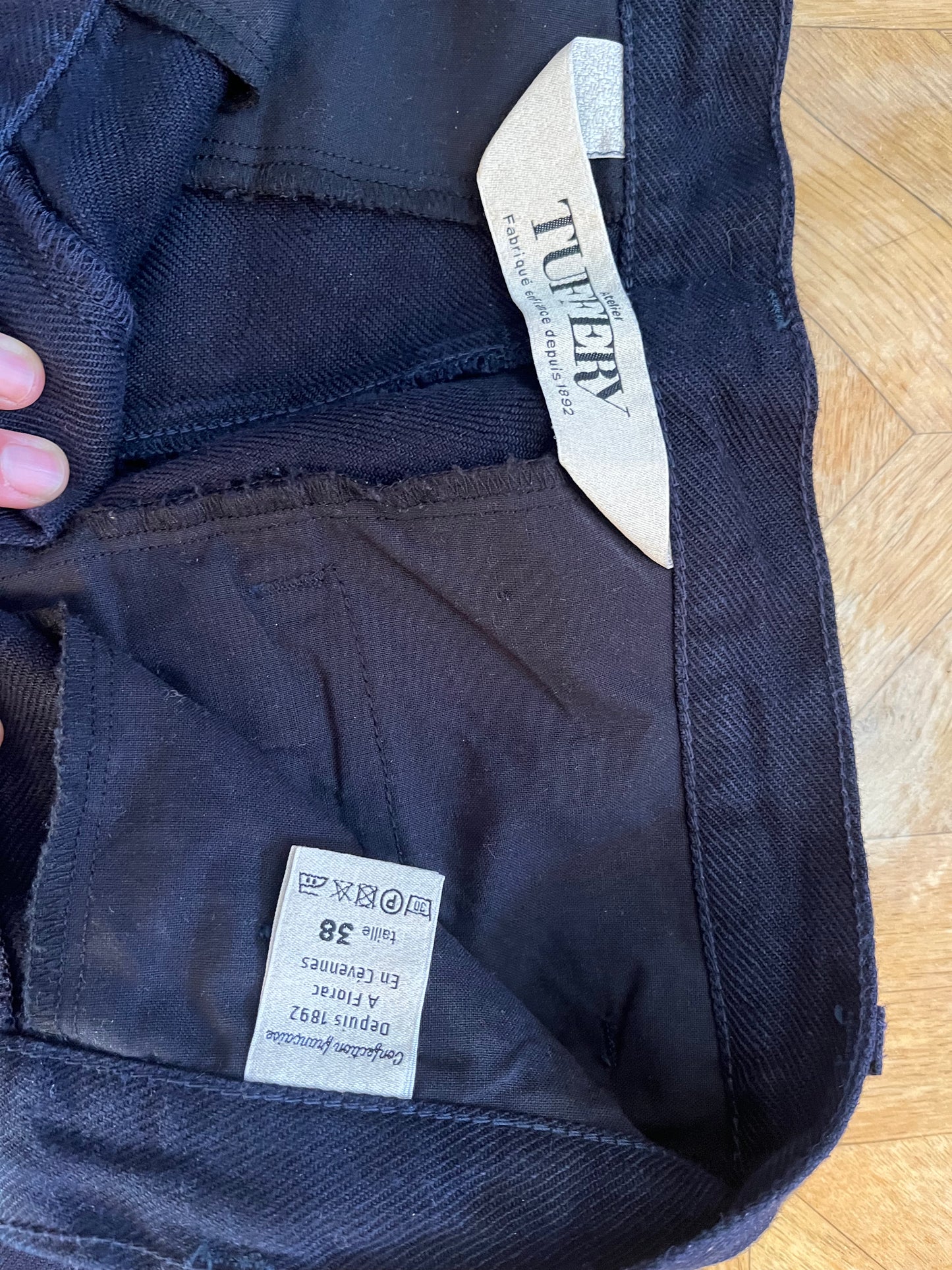 Chino droit ajusté taille haute en jean 100% lin français – Léonie