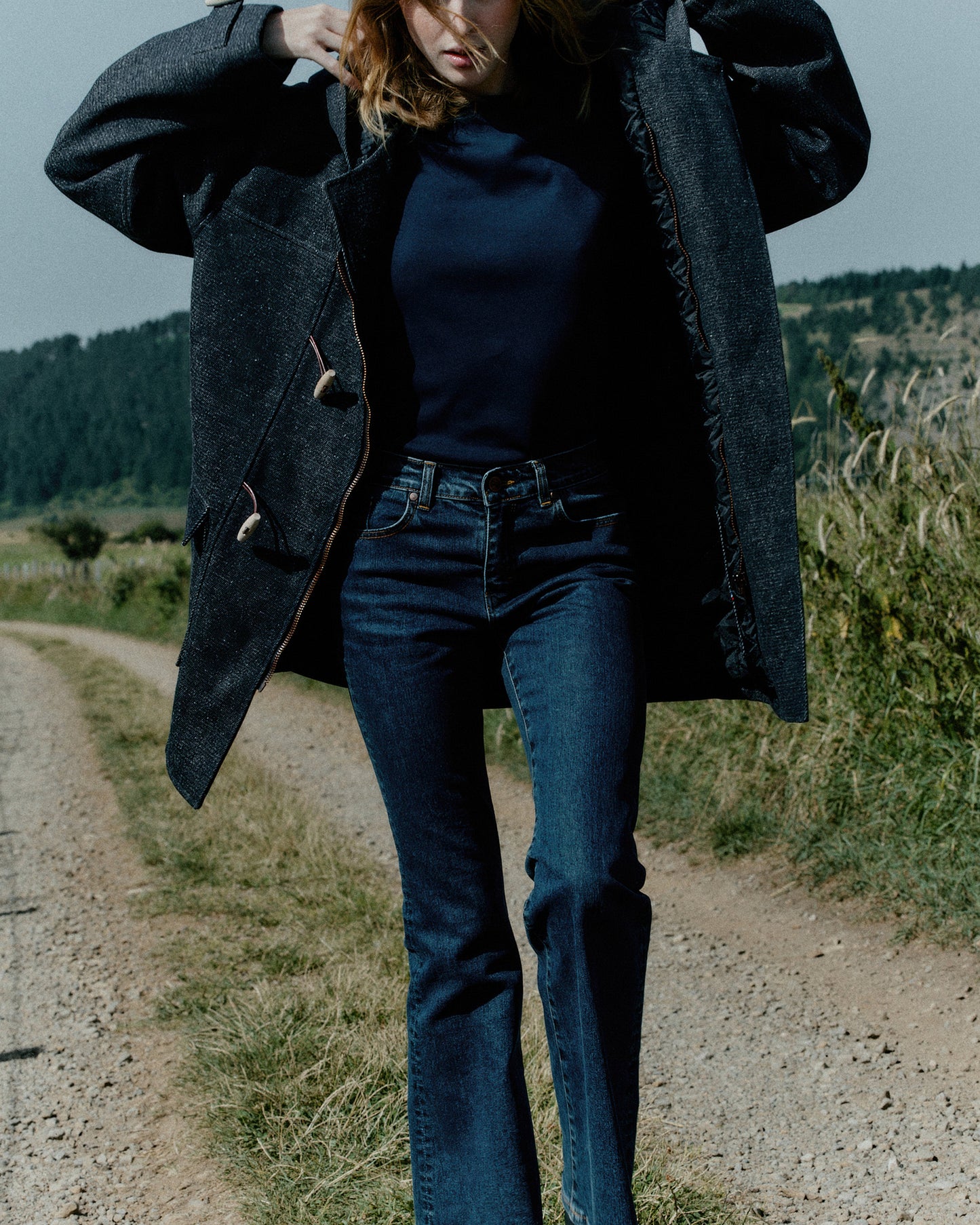 Jean femme flare taille semi-haute Stonewashed - Margot