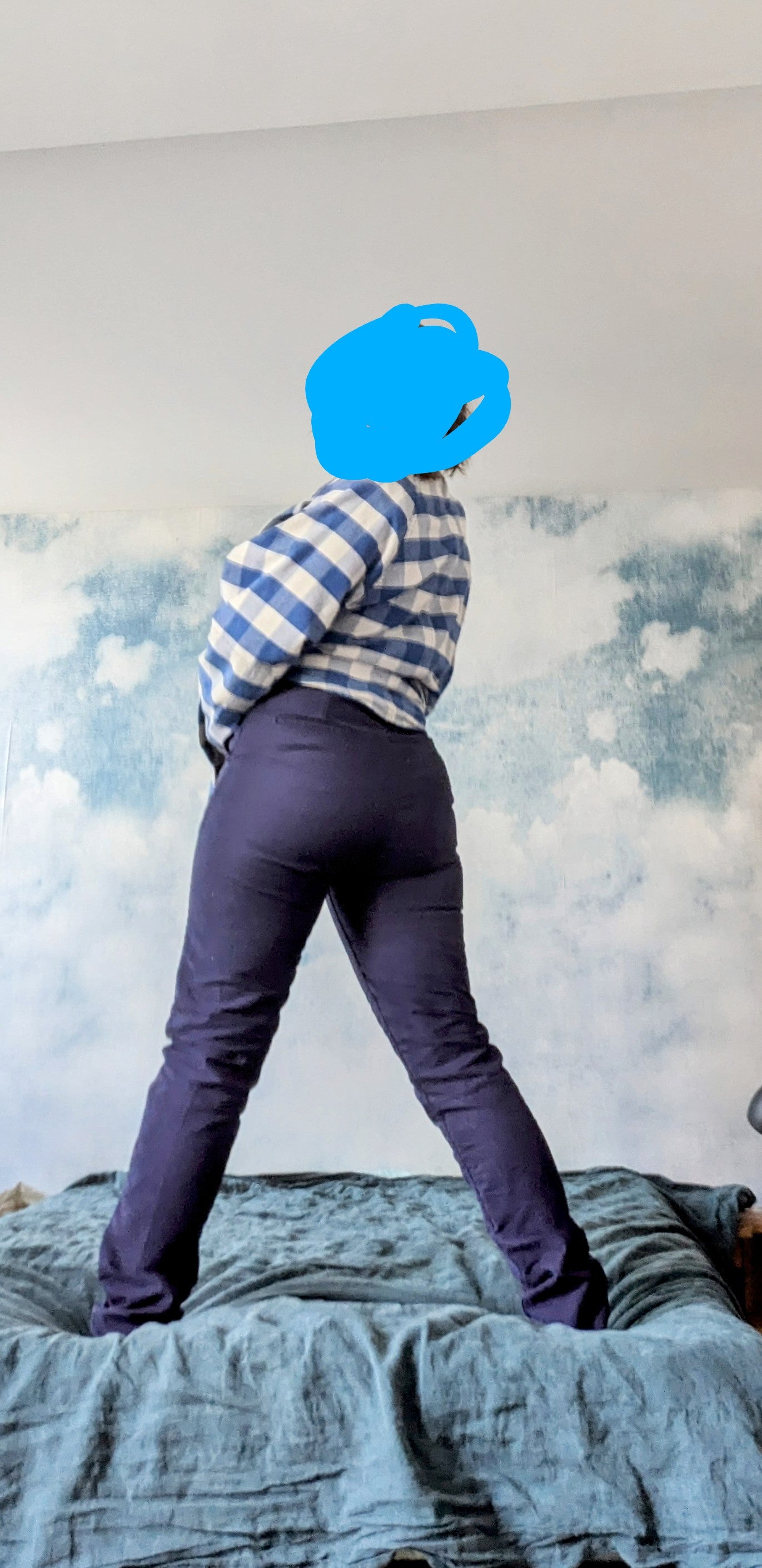 Chino ajusté taille haute Moleskine - Léonie