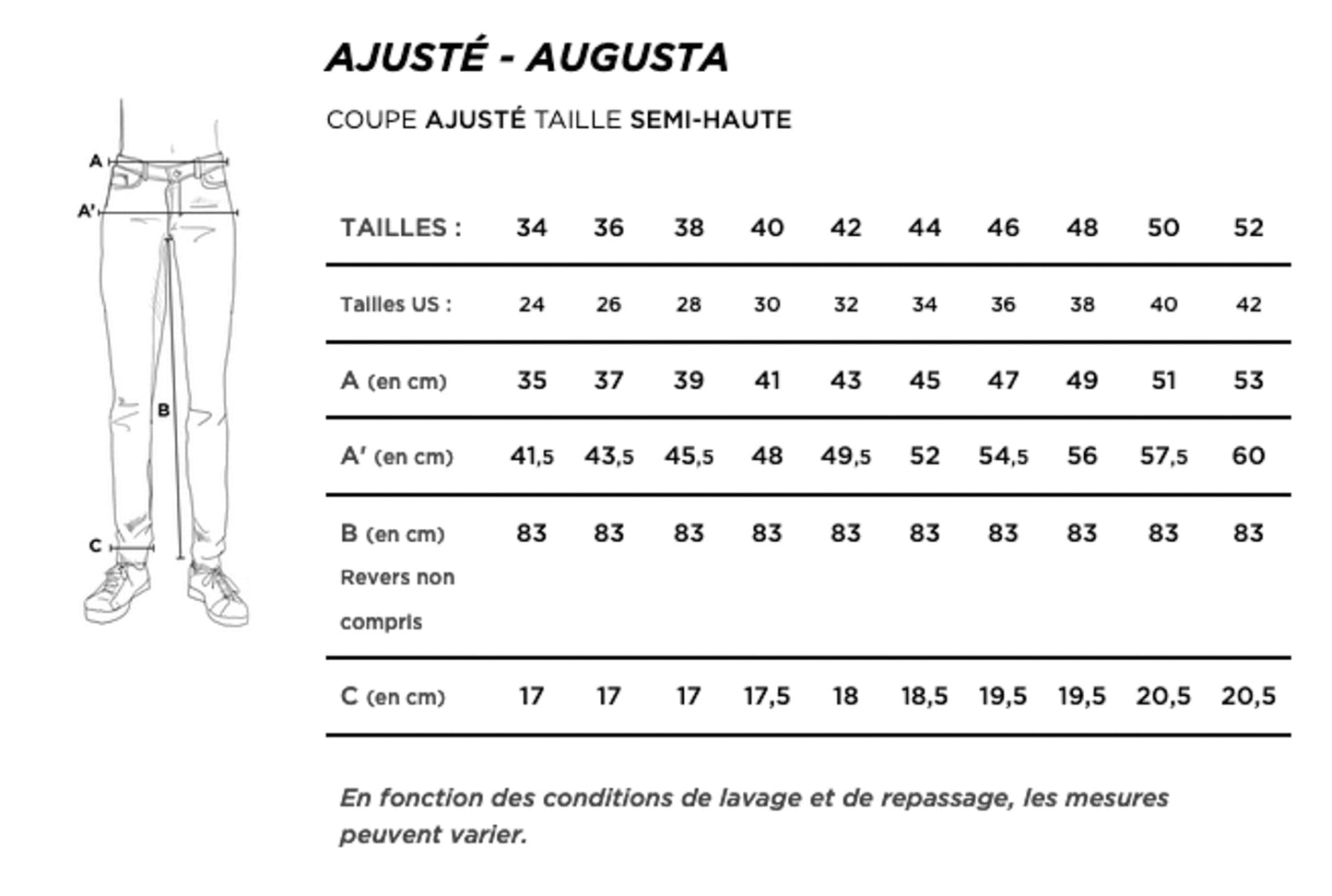 Jean droit ajusté Clair - Augusta