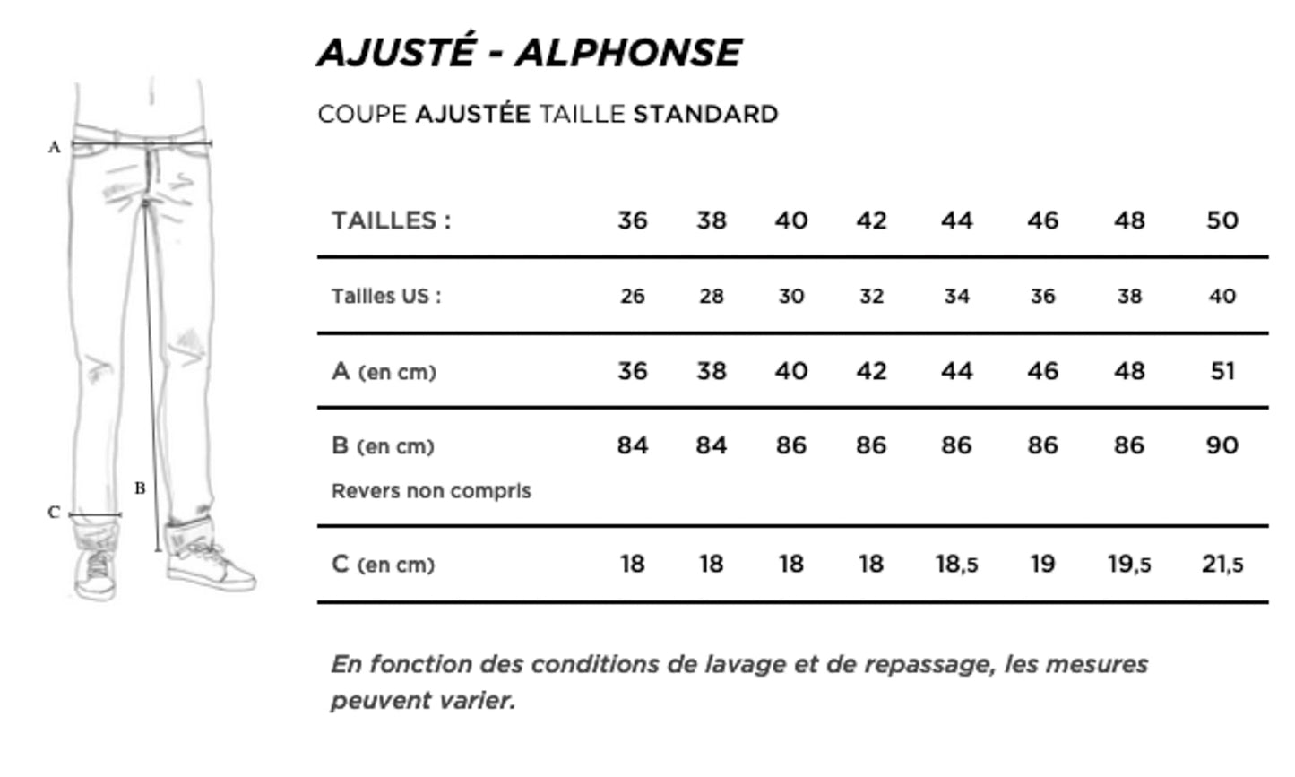 Jean droit ajusté Clair - Alphonse
