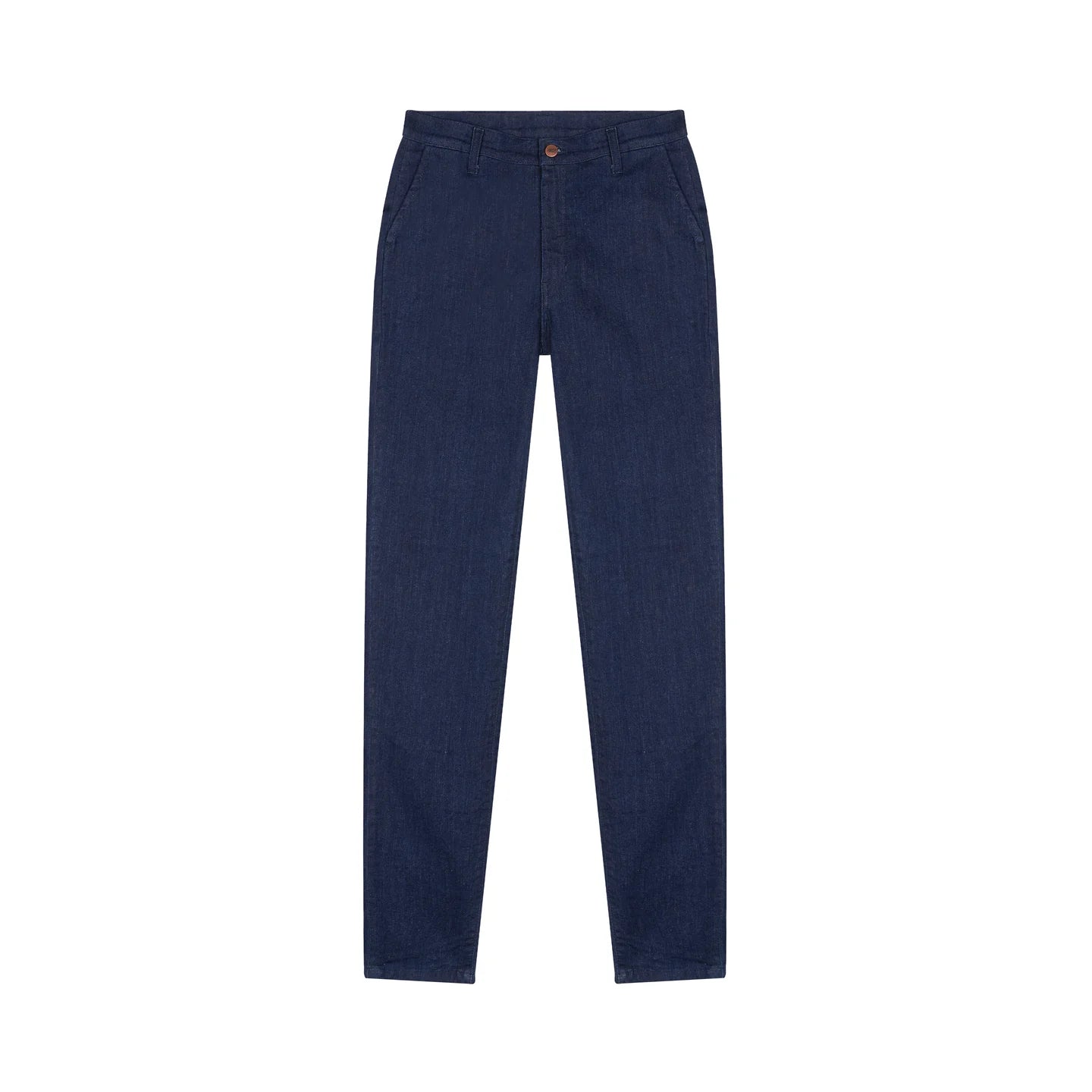 Chino femme ajusté taille haute Brut Coton Bio - LÉONIE