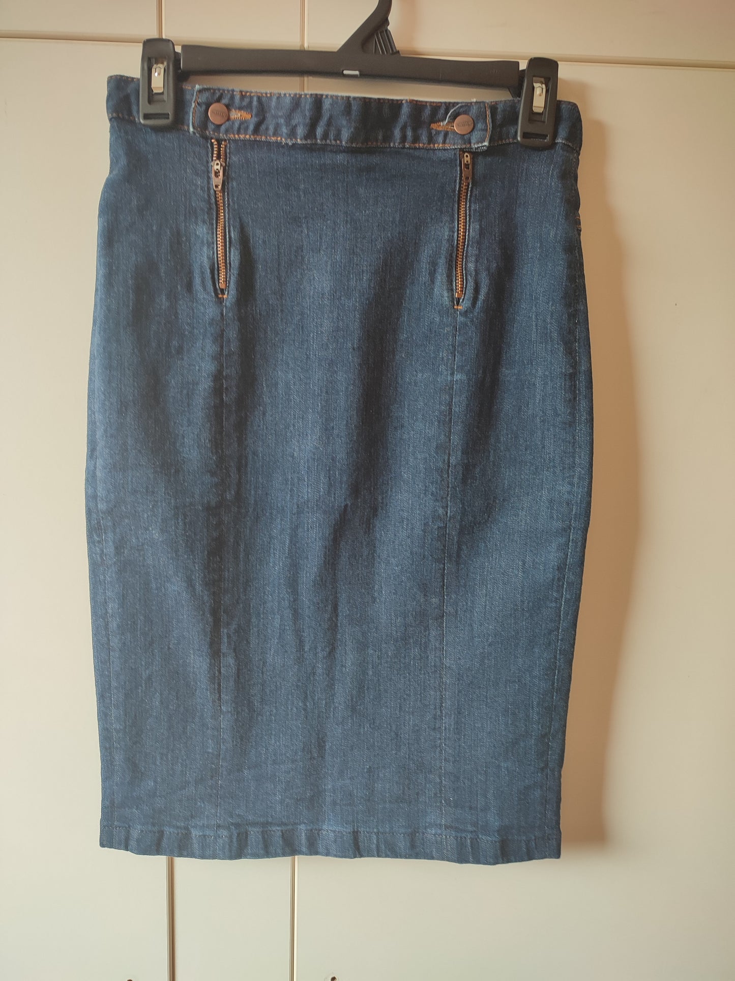 Jupe en jean crayon taille haute Coton Bio - Agathe
