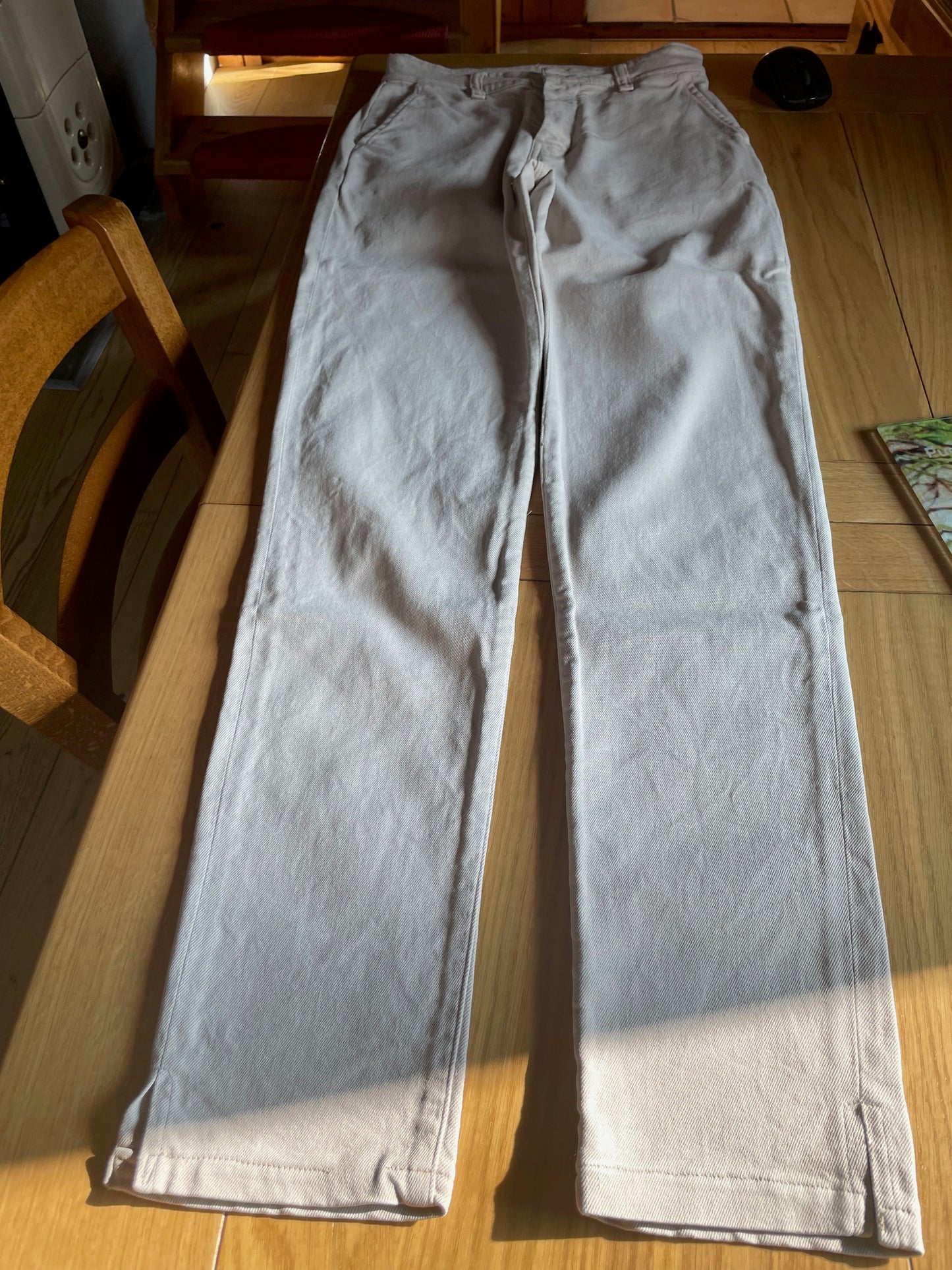 Chino femme ajusté taille haute Beige - Léonie