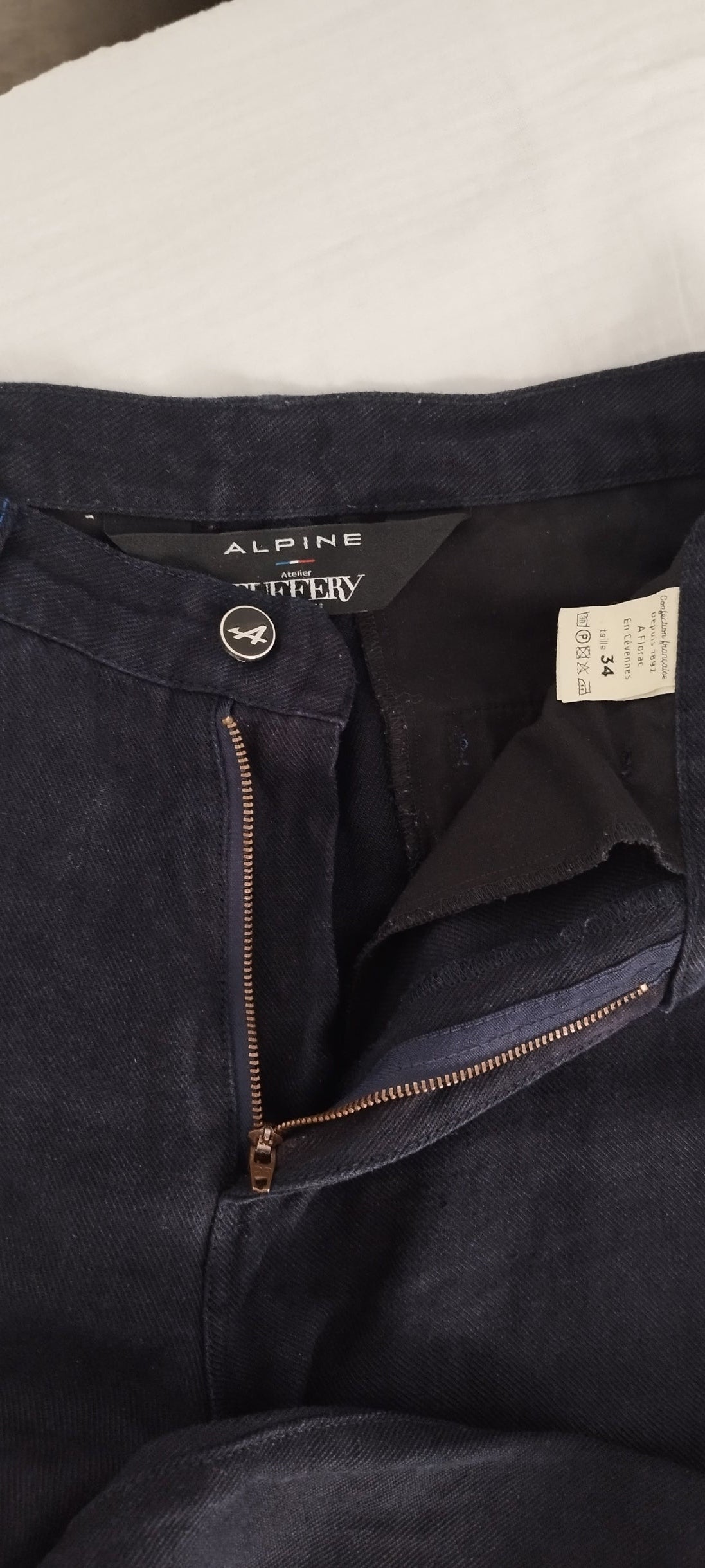 Chino ajusté taille haute Alpine 100% Lin Français - Léonie