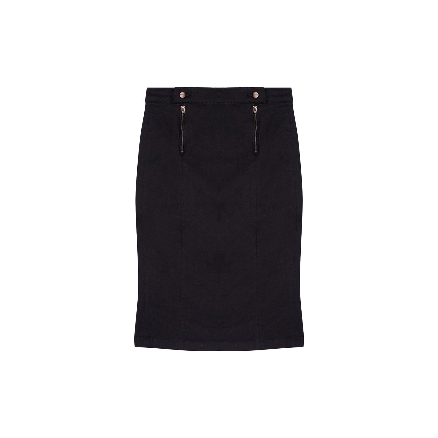Jupe crayon taille haute Soie Noire - Agathe