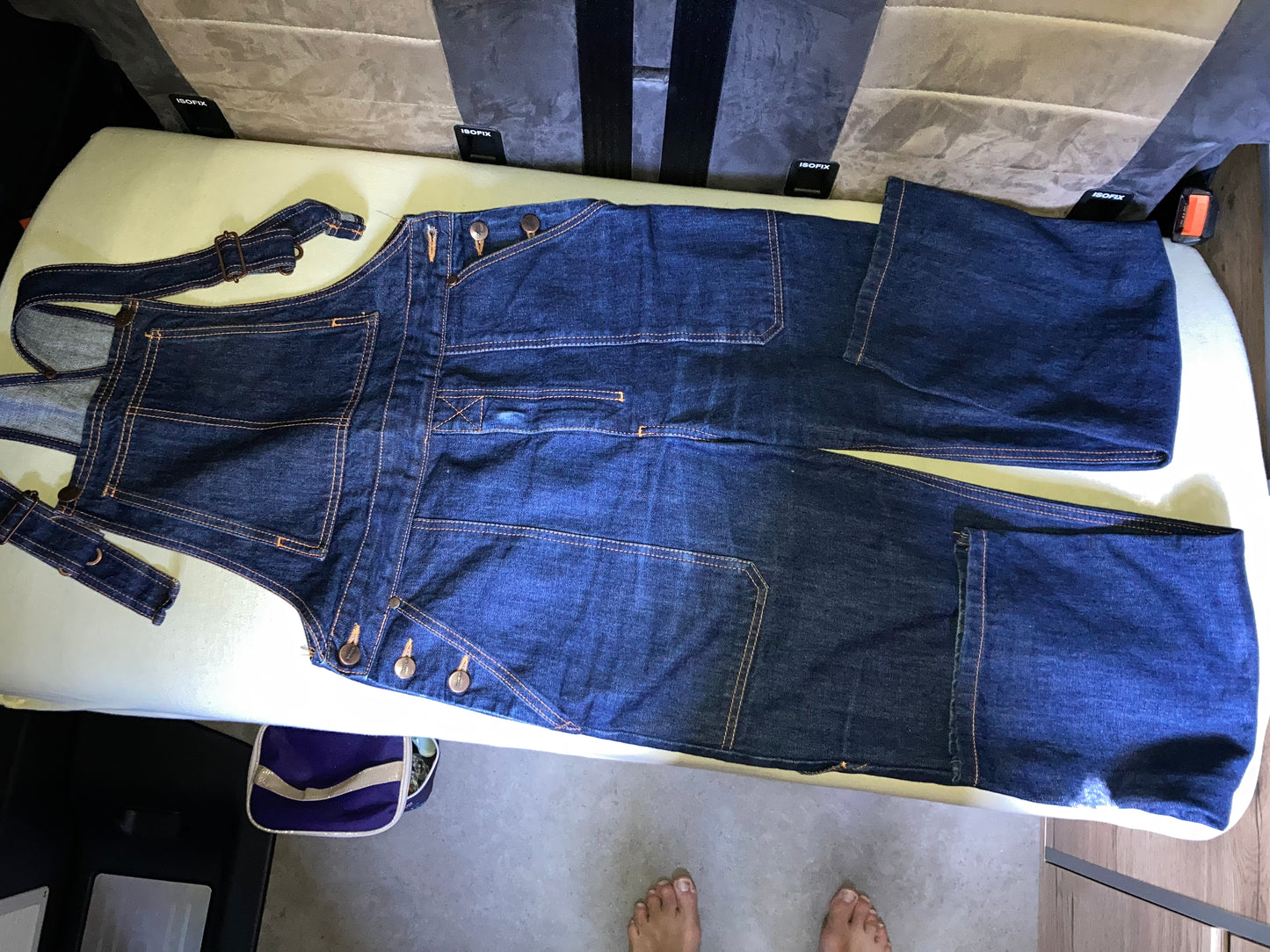 Salopette jean bio indigo naturel - André