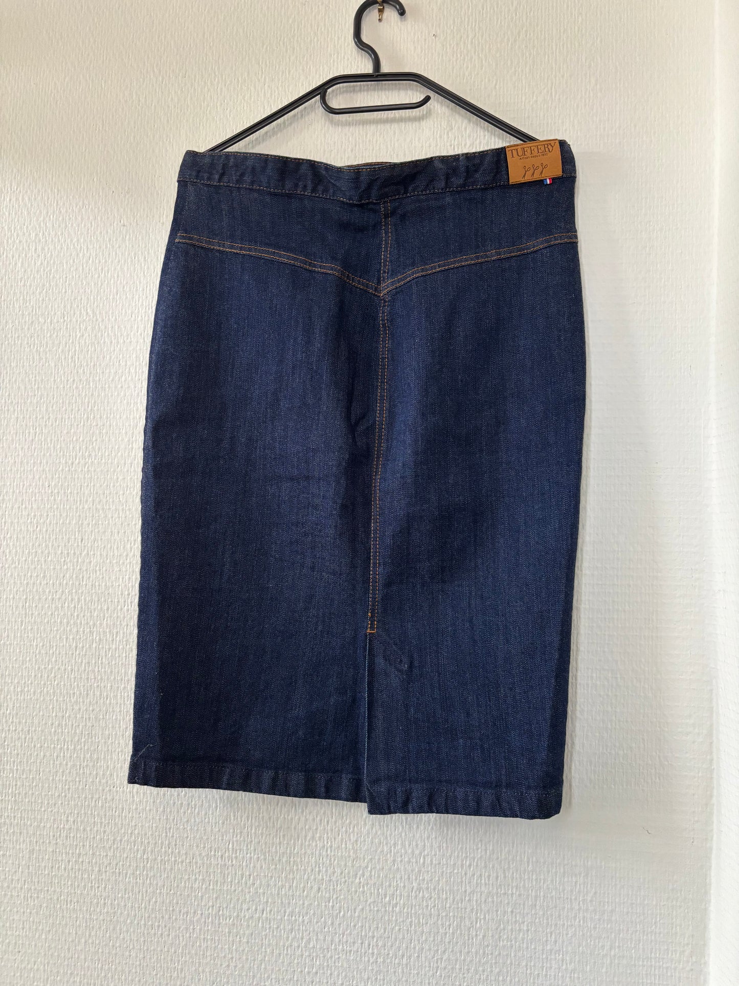 Jupe en jean crayon taille haute Coton Bio - Agathe