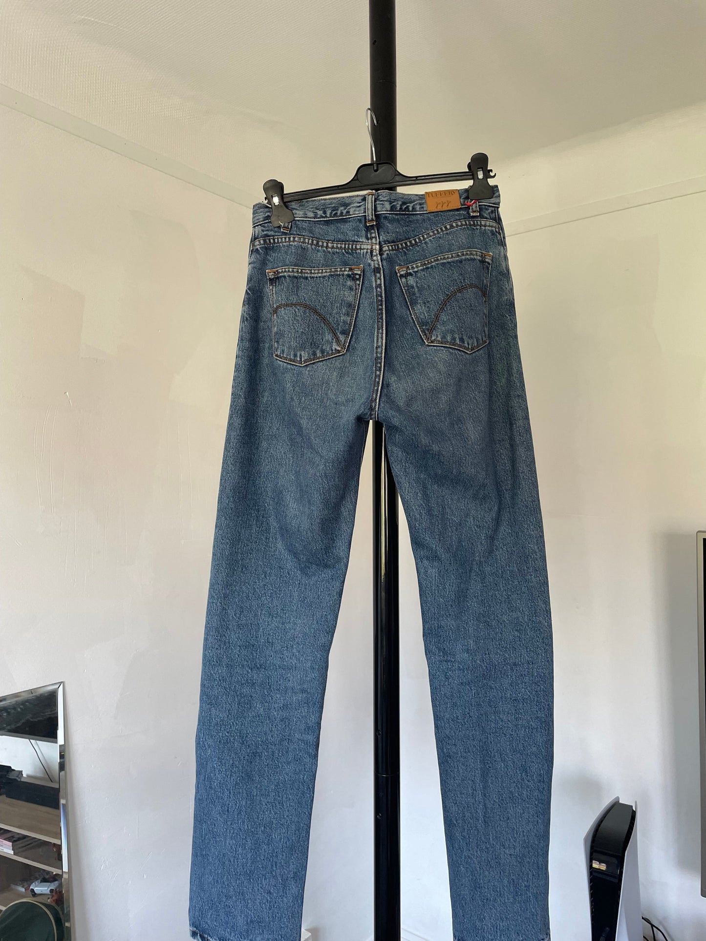 Jean droit taille haute stonewashed - Apolline